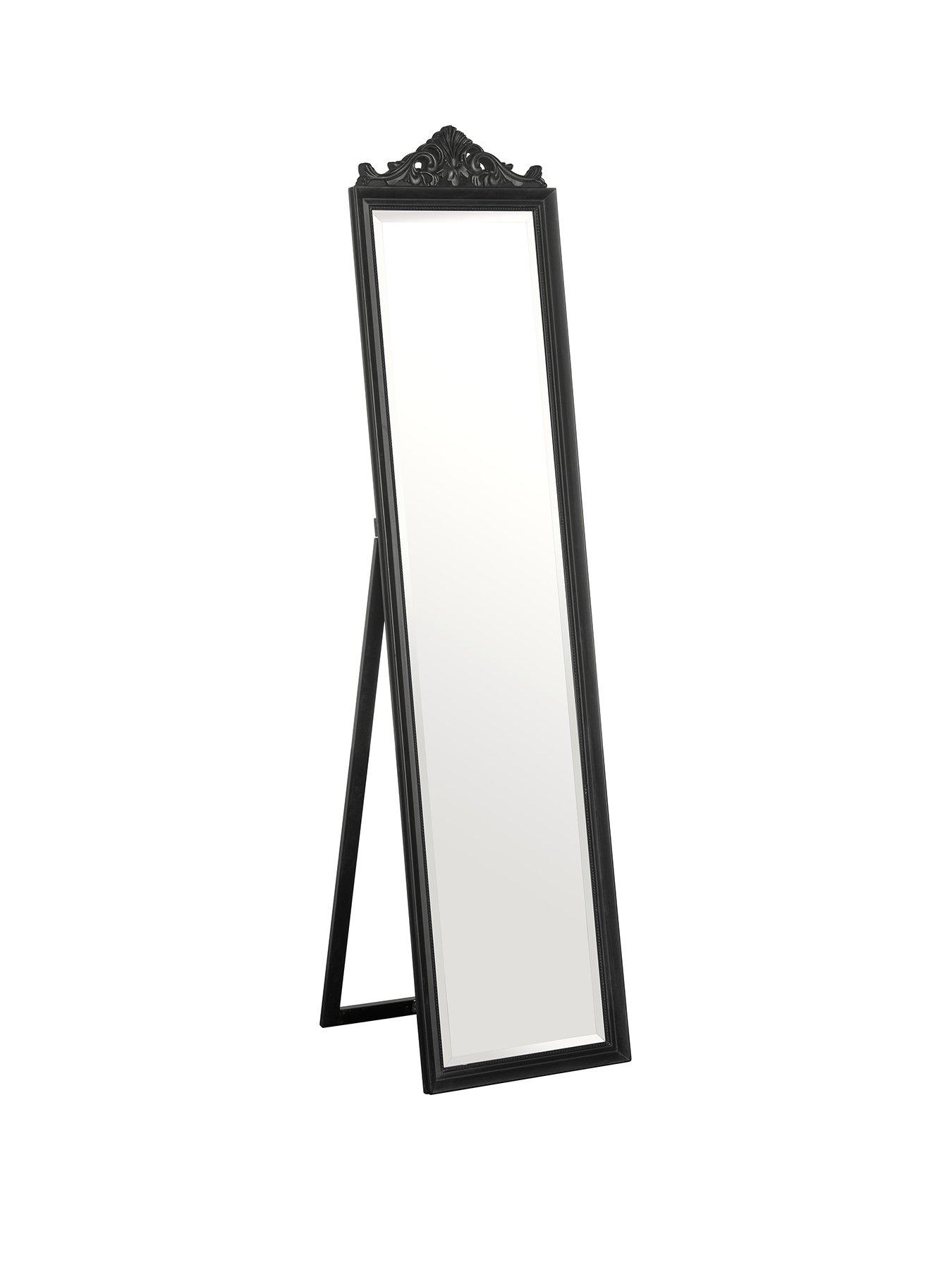 Interiors By Premier Boudoir Floorstanding Mirror With Matt Black Finish