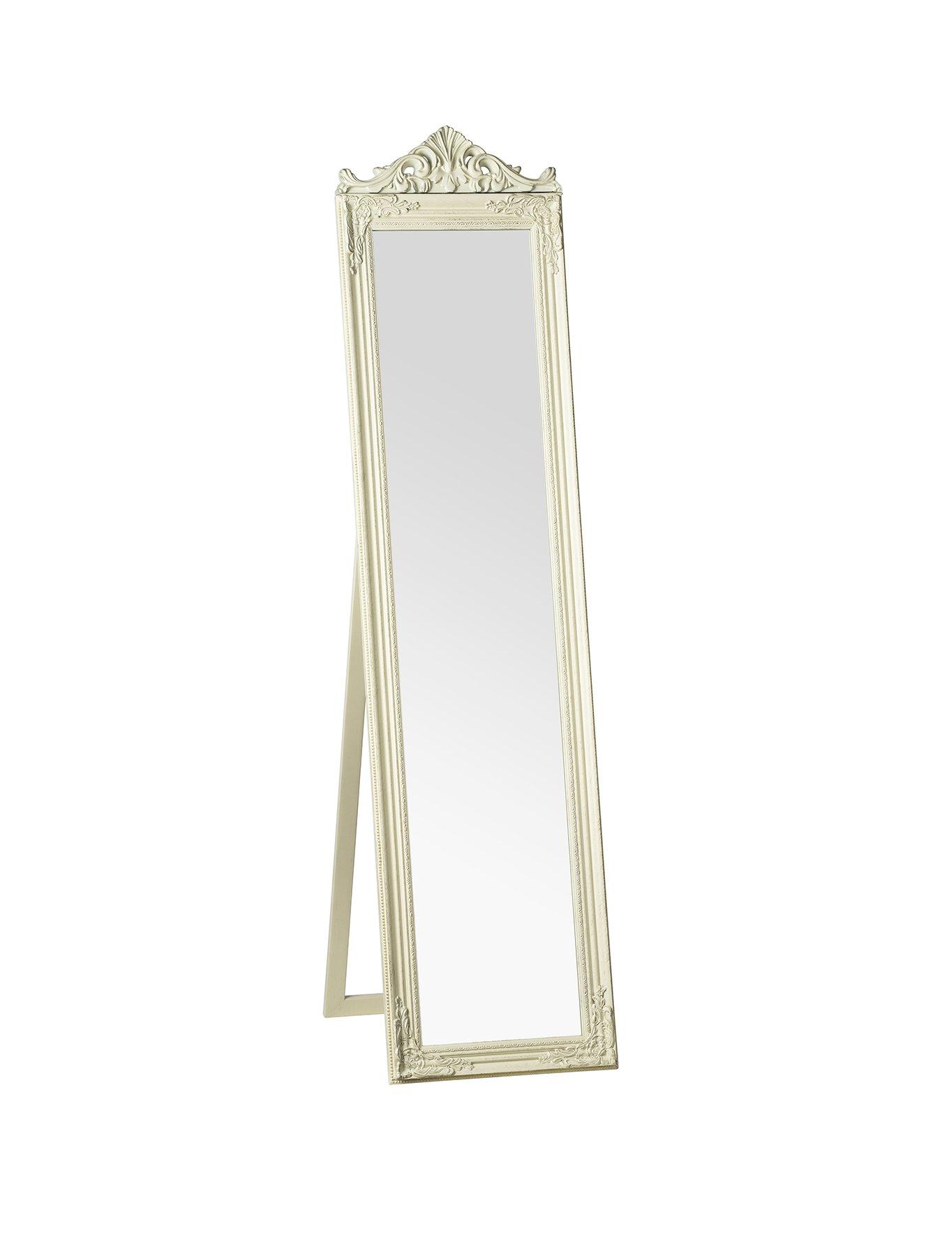 Interiors By Premier Boudoir Cream And Gold Finish Standing Mirror