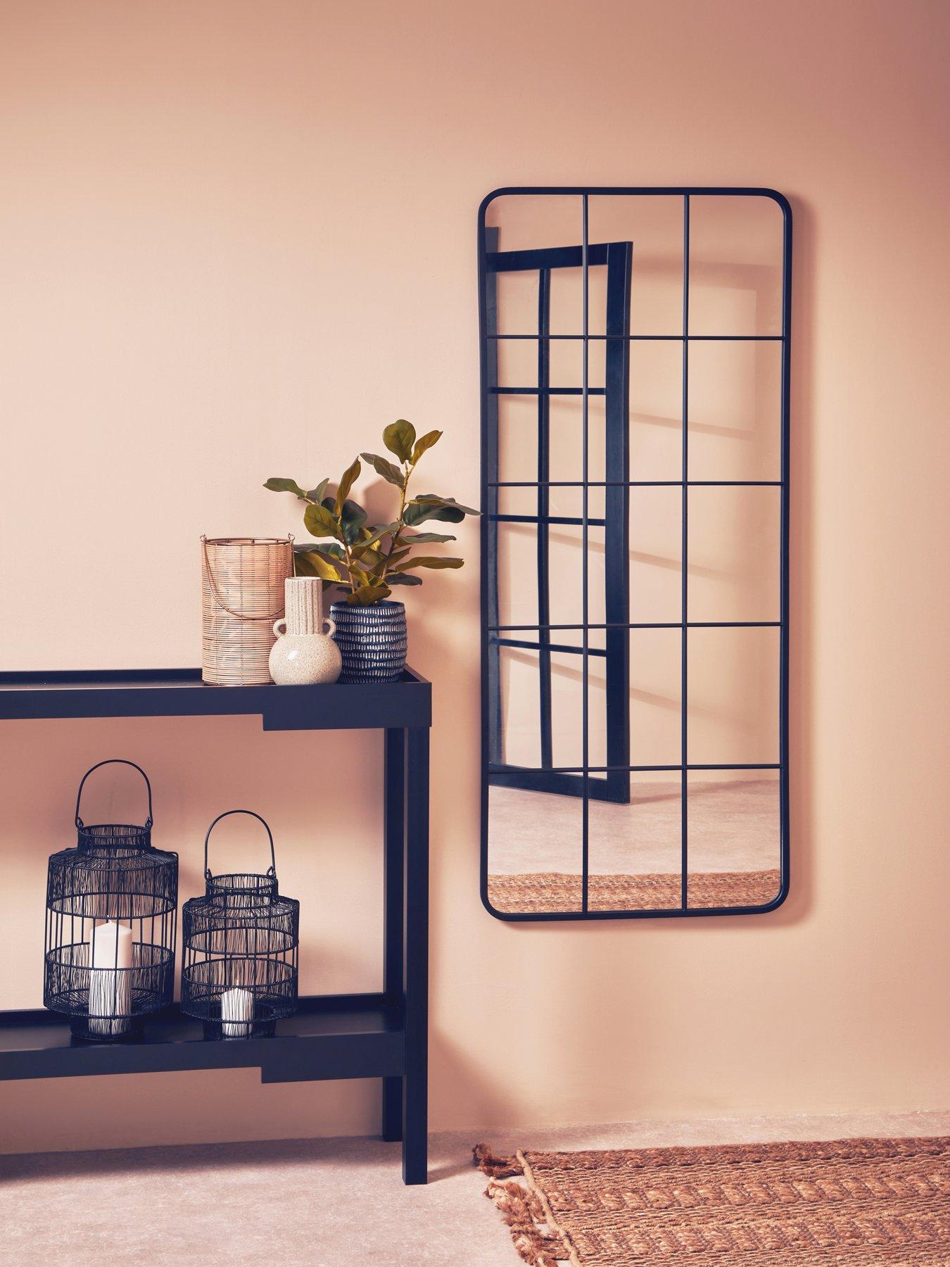 Image 1 of 7 of Interiors By Premier Enzo Black Wire Wall Mirror