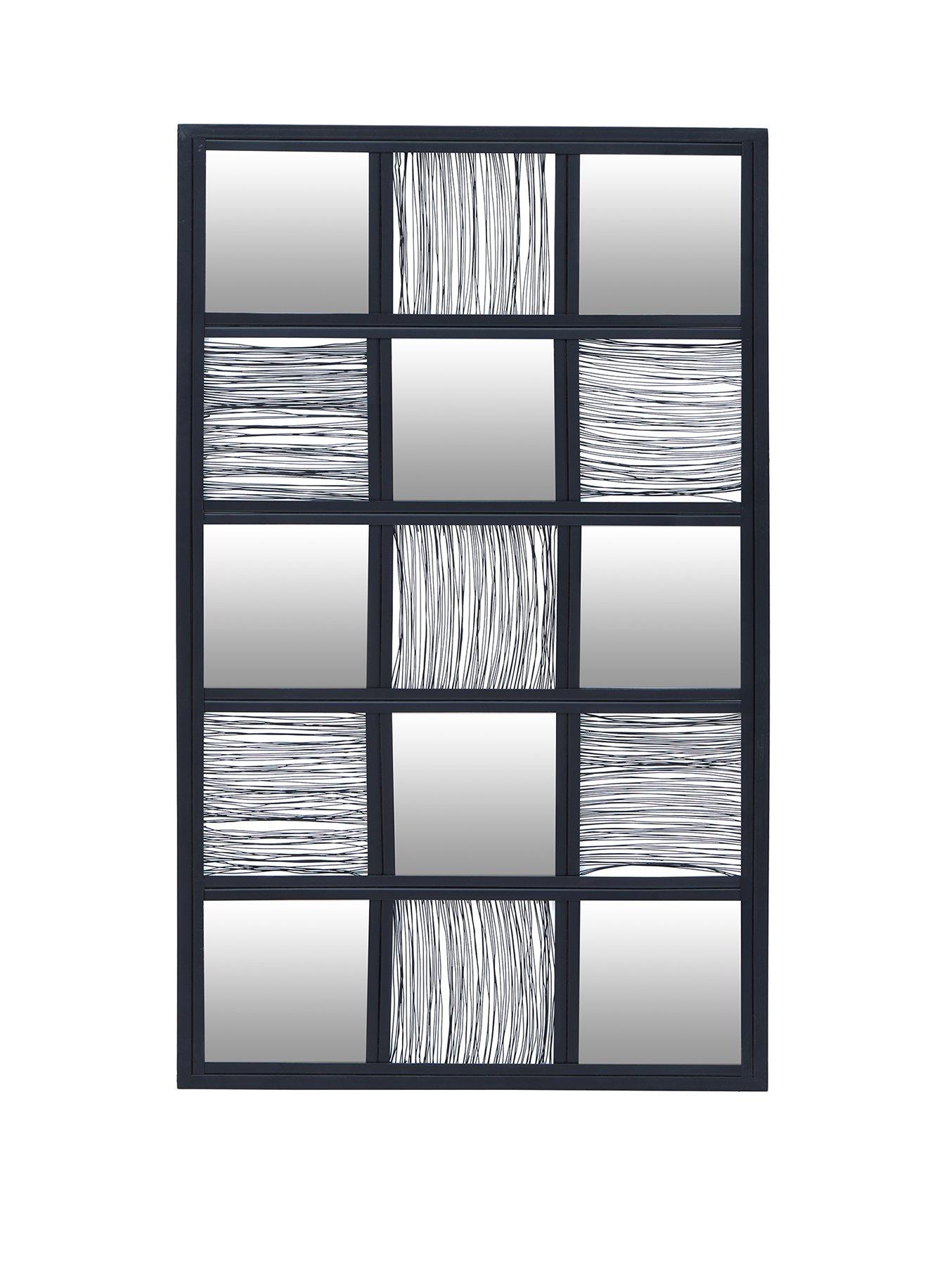 Image 2 of 7 of Interiors By Premier Enzo Black Wire Wall Mirror