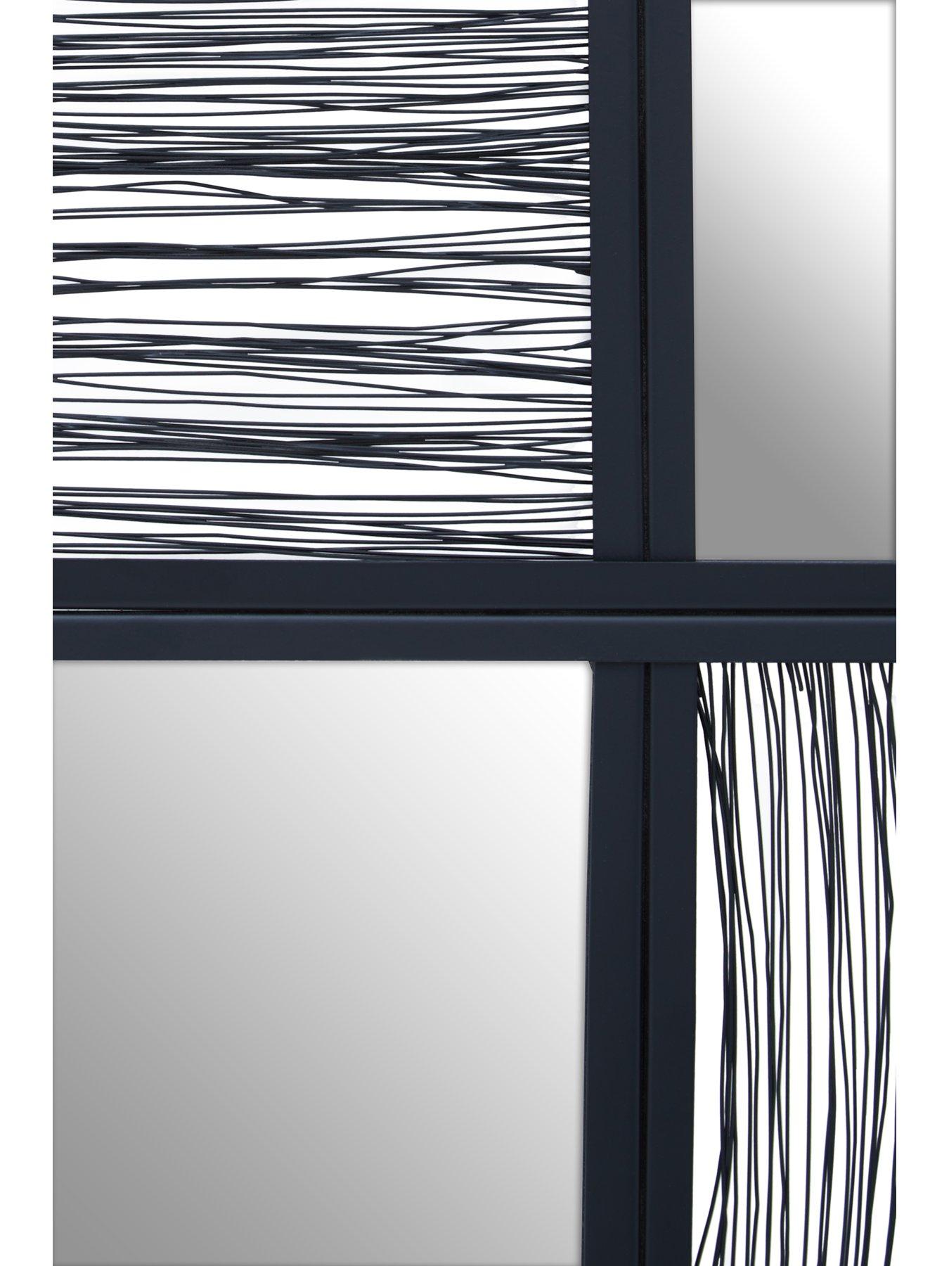 Image 3 of 7 of Interiors By Premier Enzo Black Wire Wall Mirror