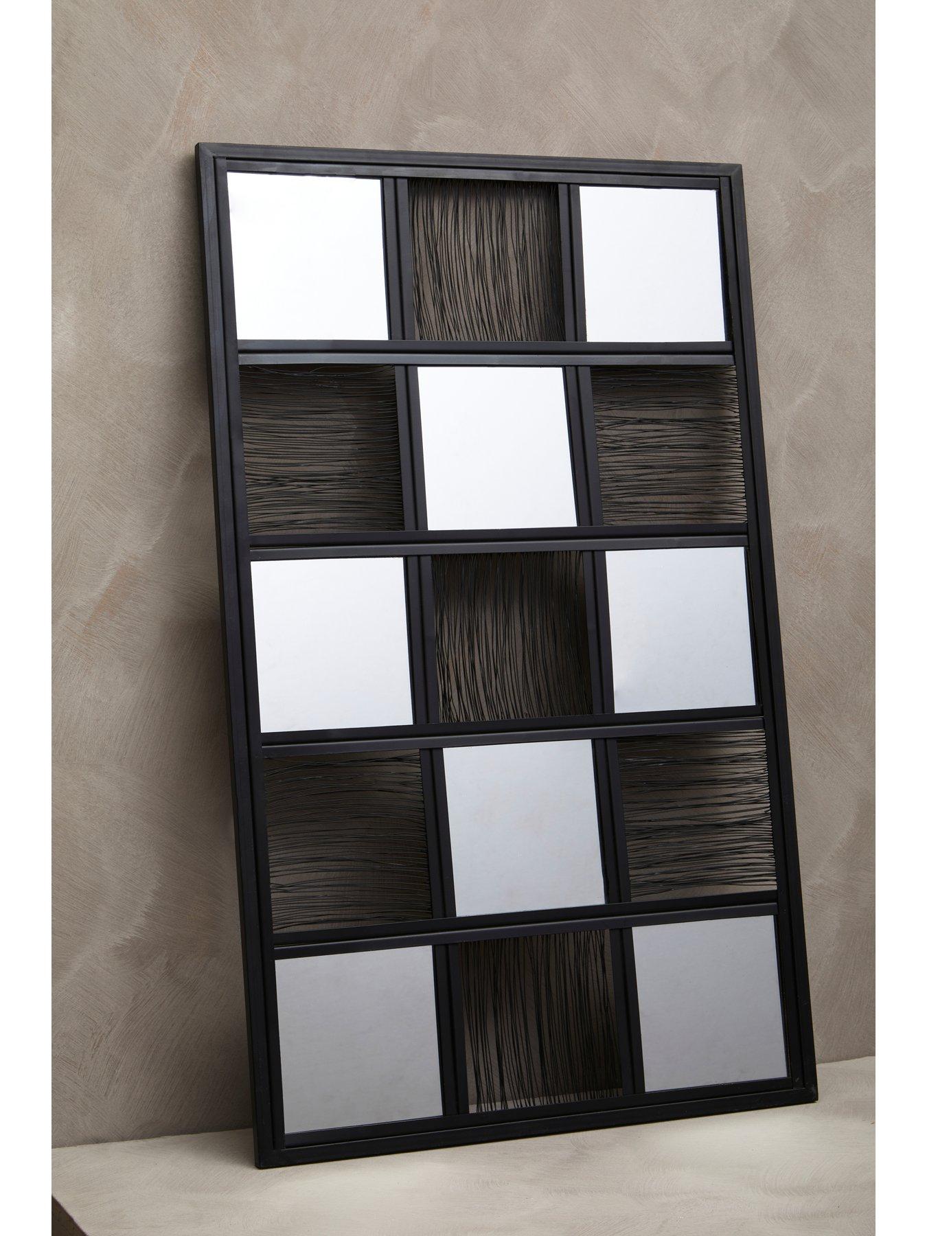 Image 6 of 7 of Interiors By Premier Enzo Black Wire Wall Mirror