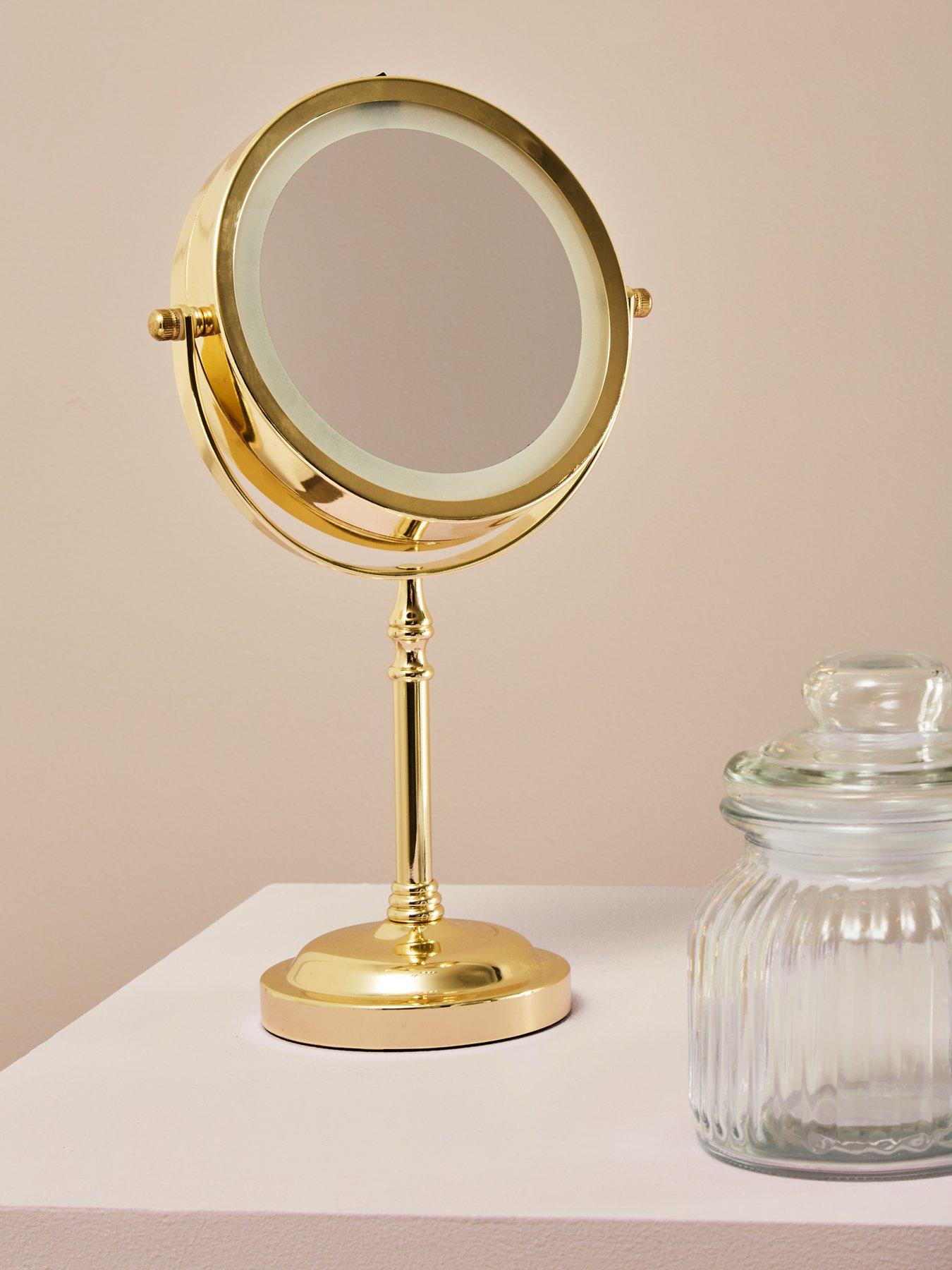 Interiors By Premier Cassini Gold Finish Iron Led Table Mirror