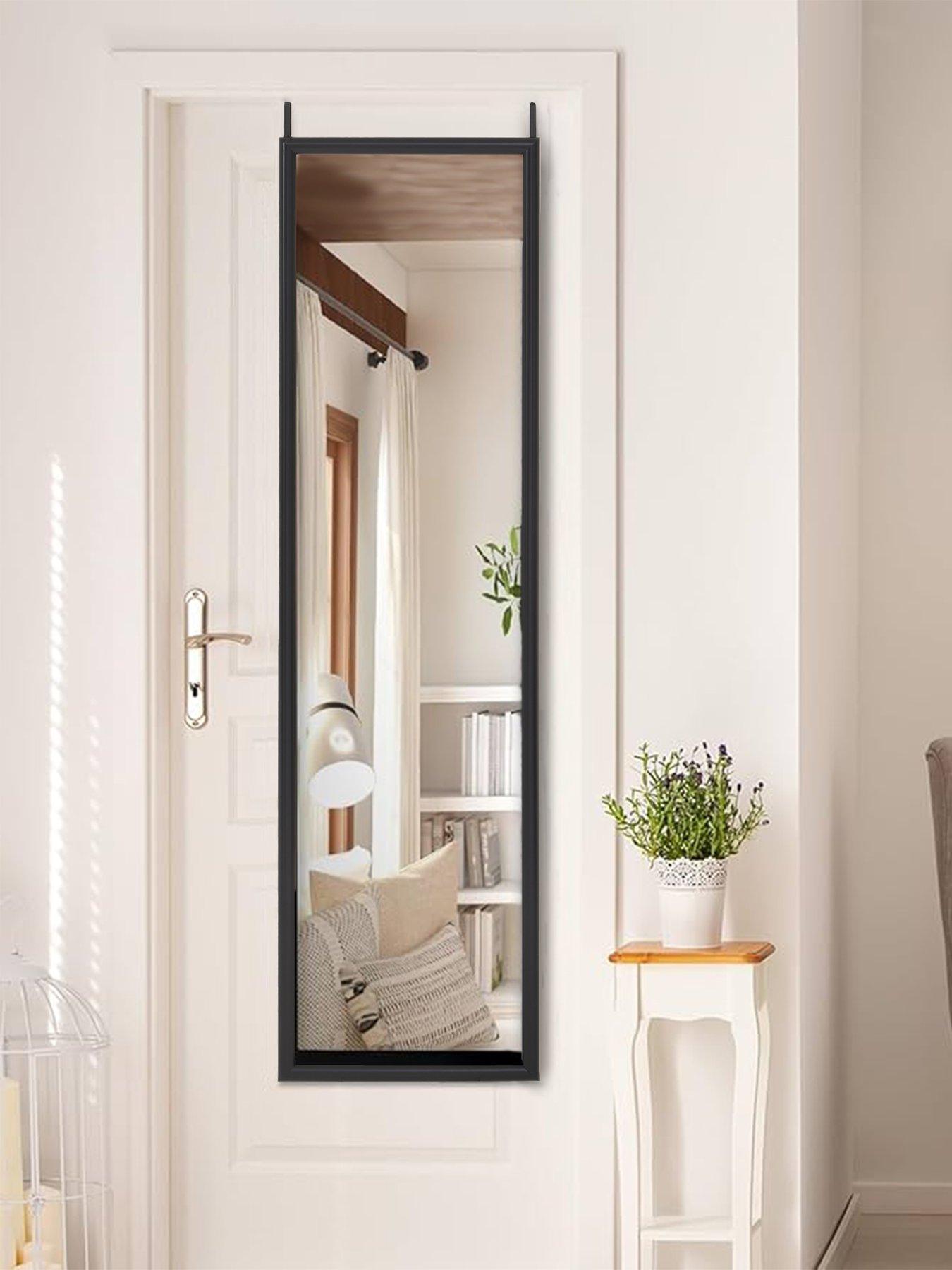 Image 1 of 7 of Interiors By Premier Mize Black Plastic Frame Over Door Mirror