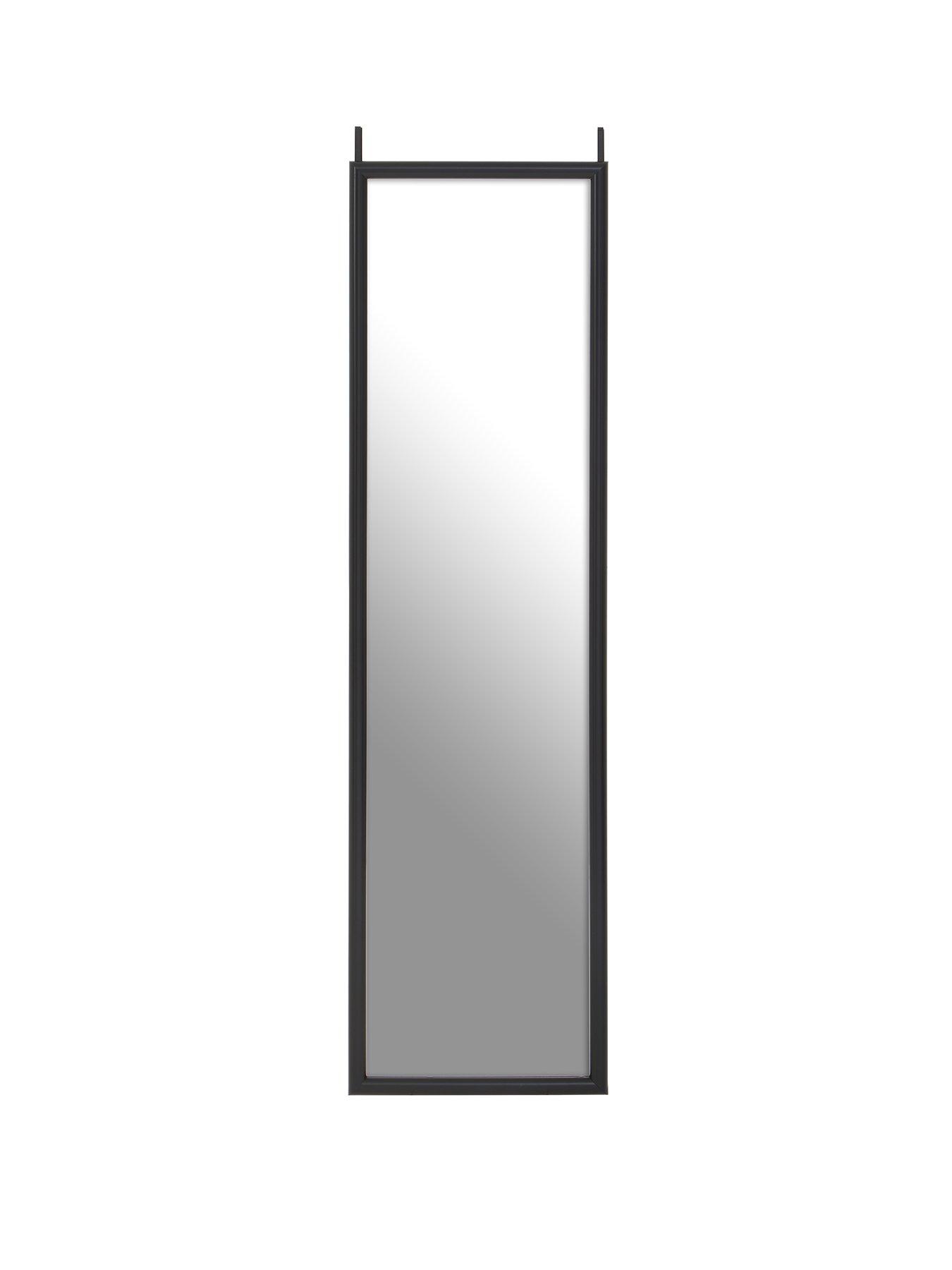 Image 2 of 7 of Interiors By Premier Mize Black Plastic Frame Over Door Mirror