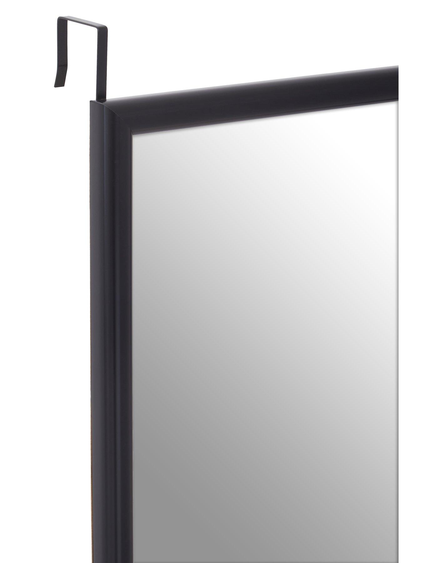 Image 3 of 7 of Interiors By Premier Mize Black Plastic Frame Over Door Mirror