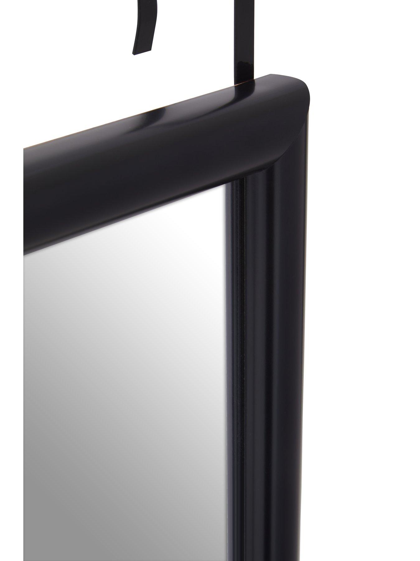 Image 6 of 7 of Interiors By Premier Mize Black Plastic Frame Over Door Mirror
