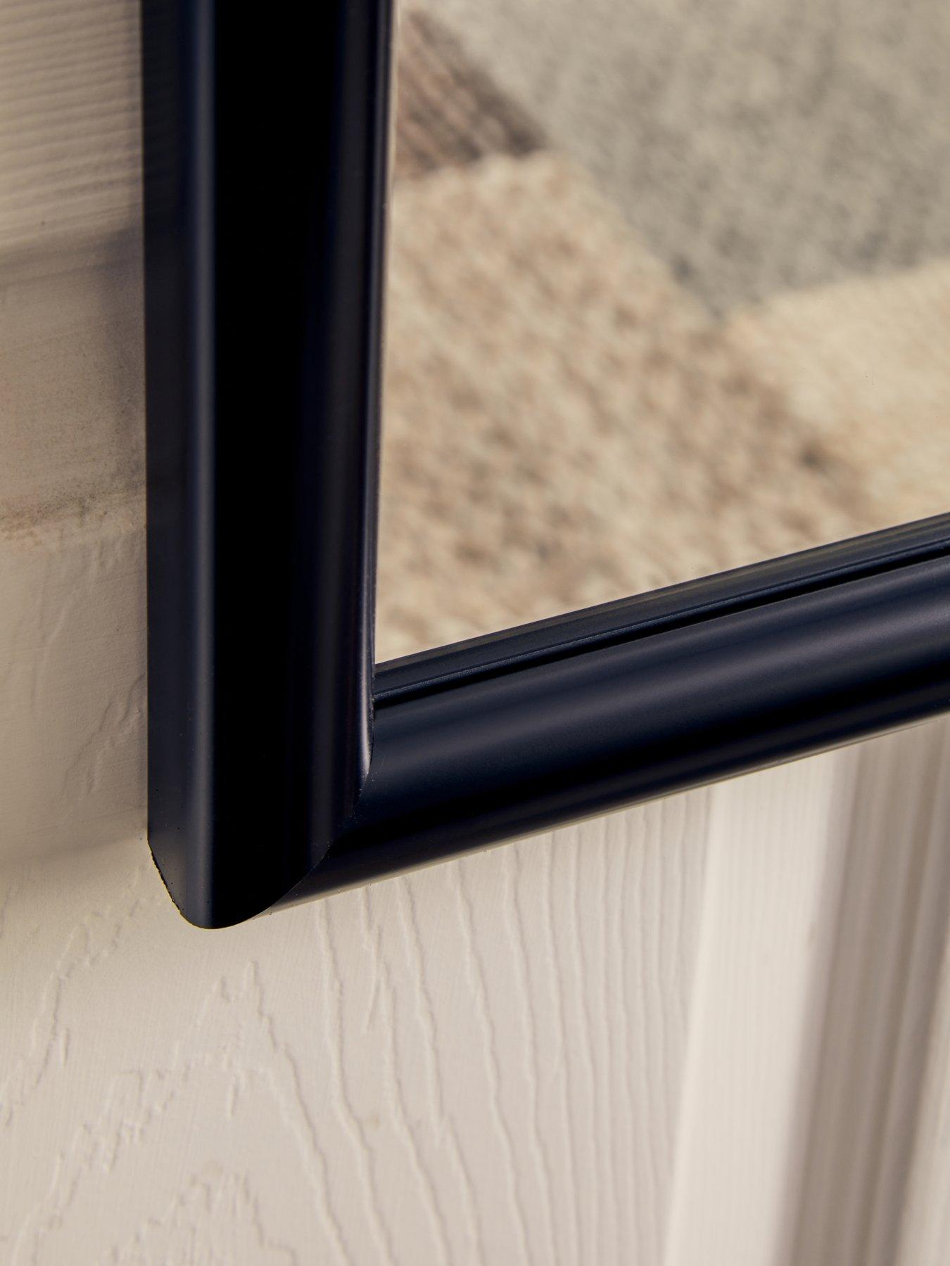 Image 7 of 7 of Interiors By Premier Mize Black Plastic Frame Over Door Mirror