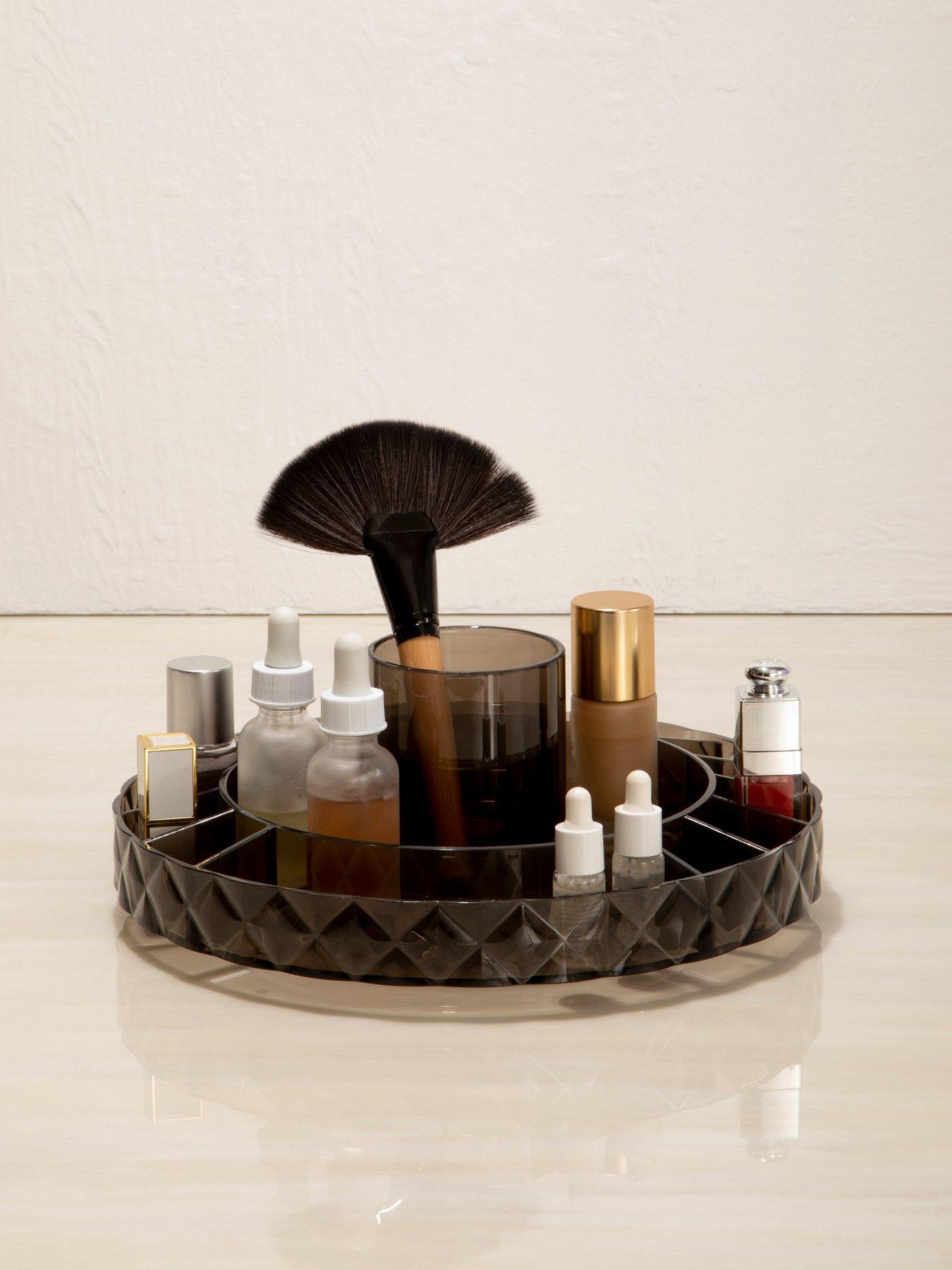 Interiors By Premier Beauty Revolving Round Black Cosmetic Organiser