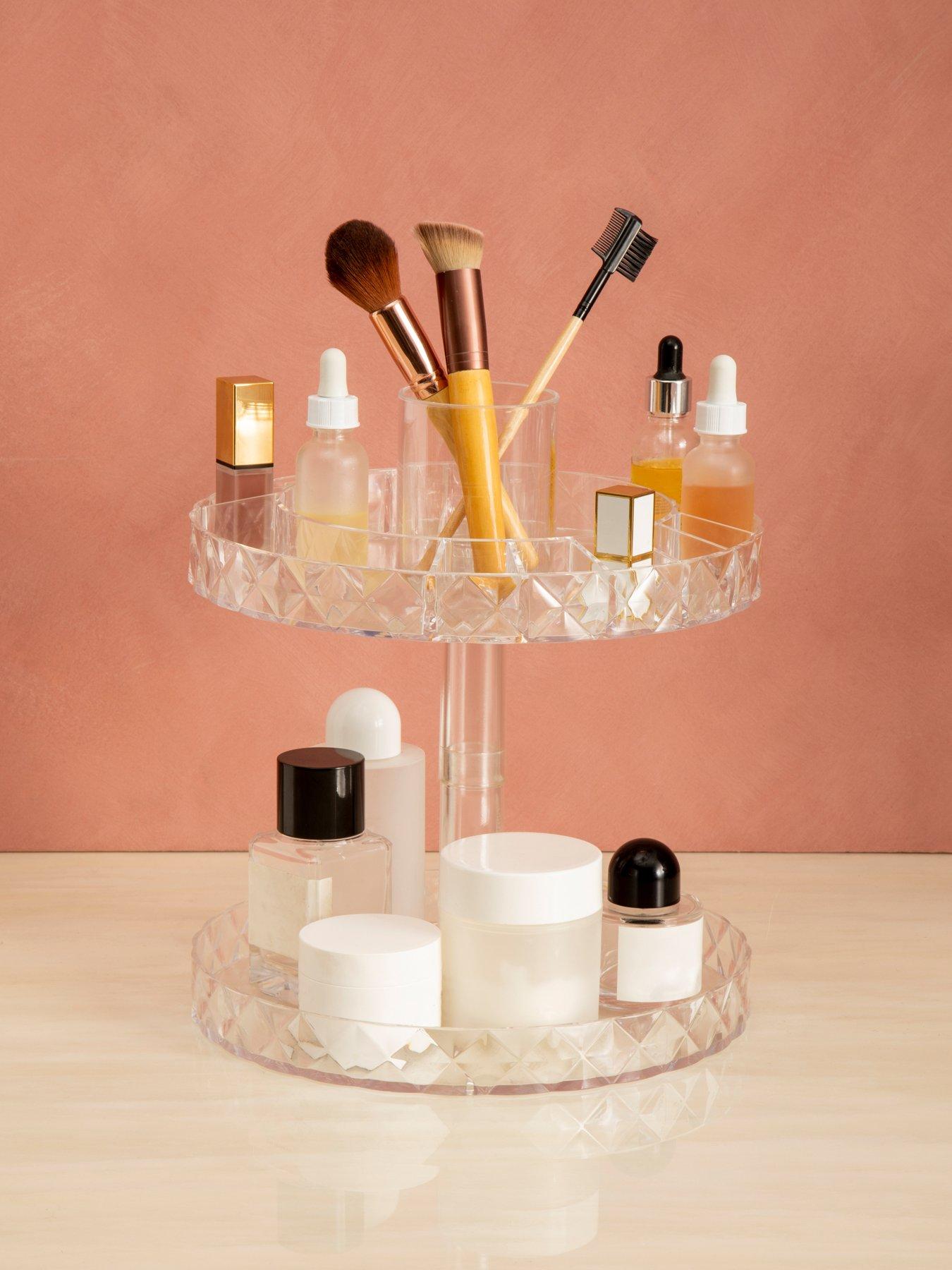 undefined Beauty Two Tier Revolving Black Cosmetic Organiser