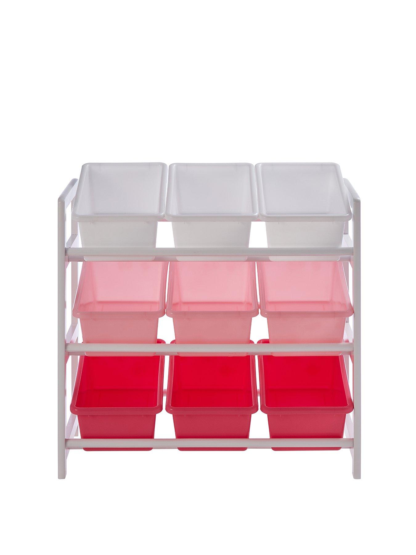 undefined Three Tier White And Pink Kids Storage Unit
