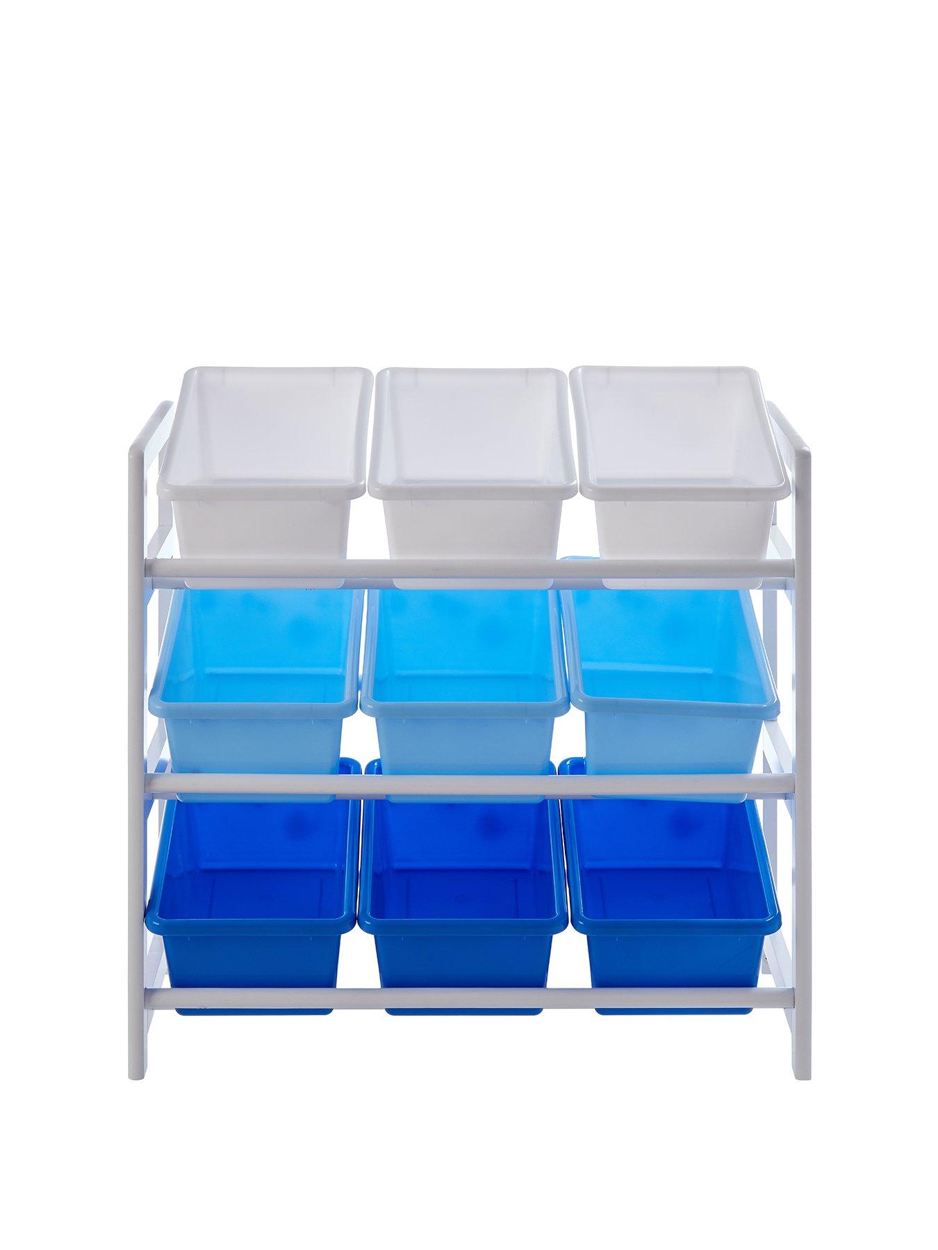 undefined Three Tier White And Blue Kids Storage Unit