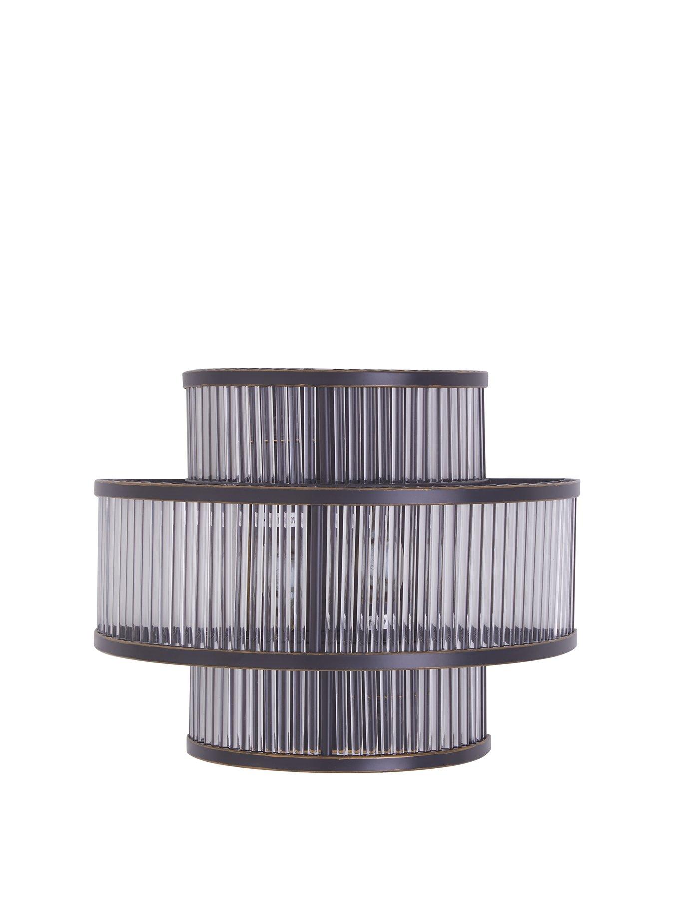 Interiors By Premier Salasco 3 Tier Black Finish Glass Wall Light