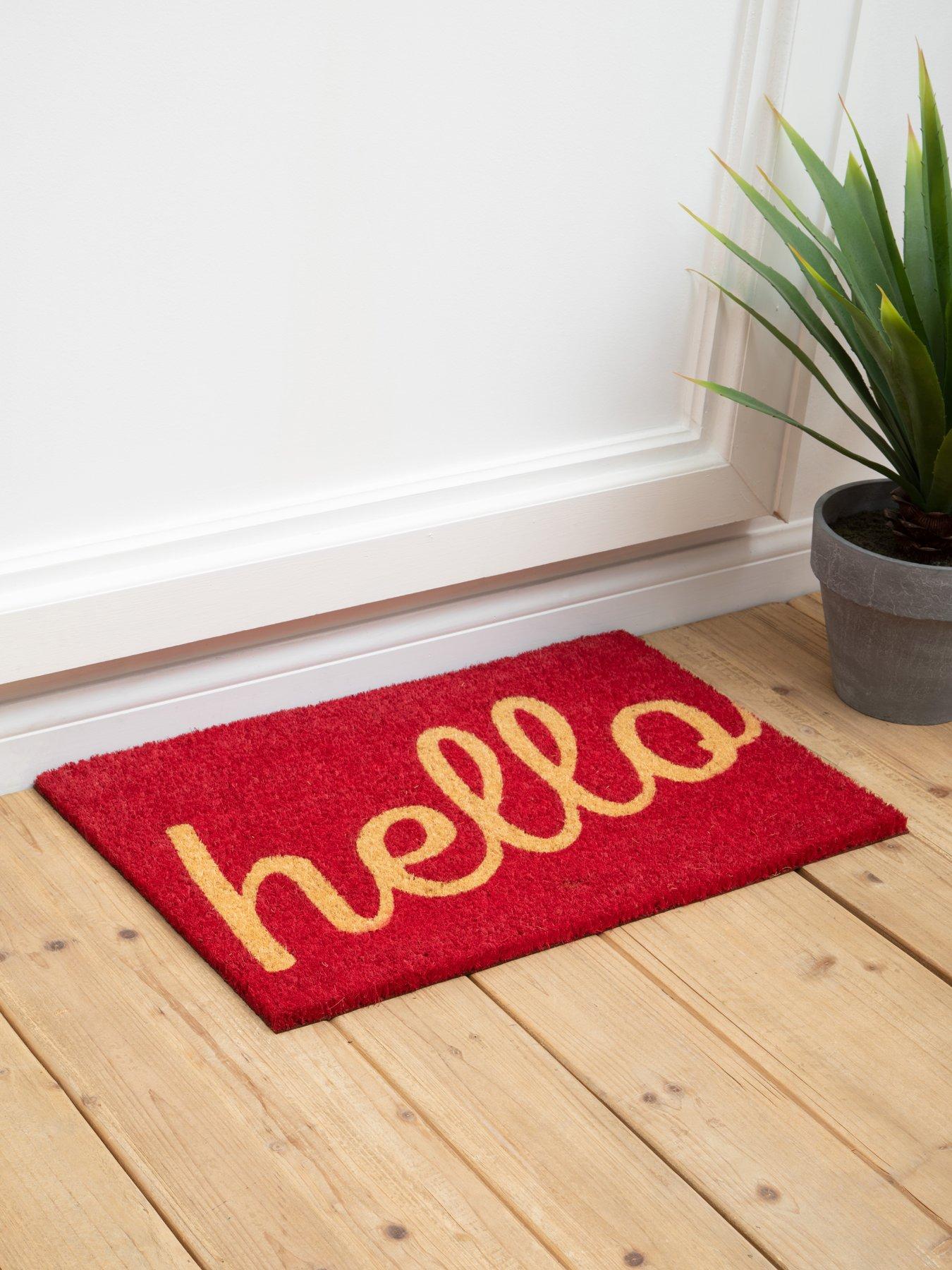 undefined Red Hello Coir Doormat