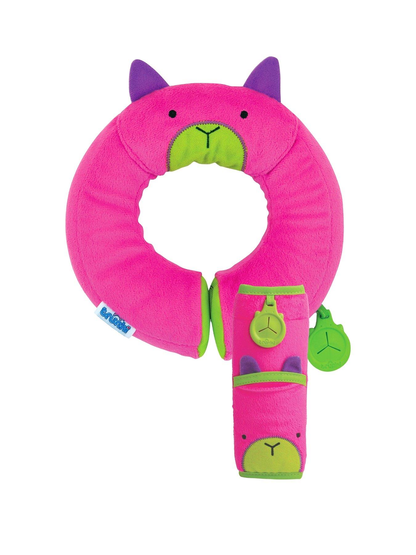 trunki SnooziHedz Seat Belt Pad + Yondi Travel Neck Pillow - Betsy Bear - Pink