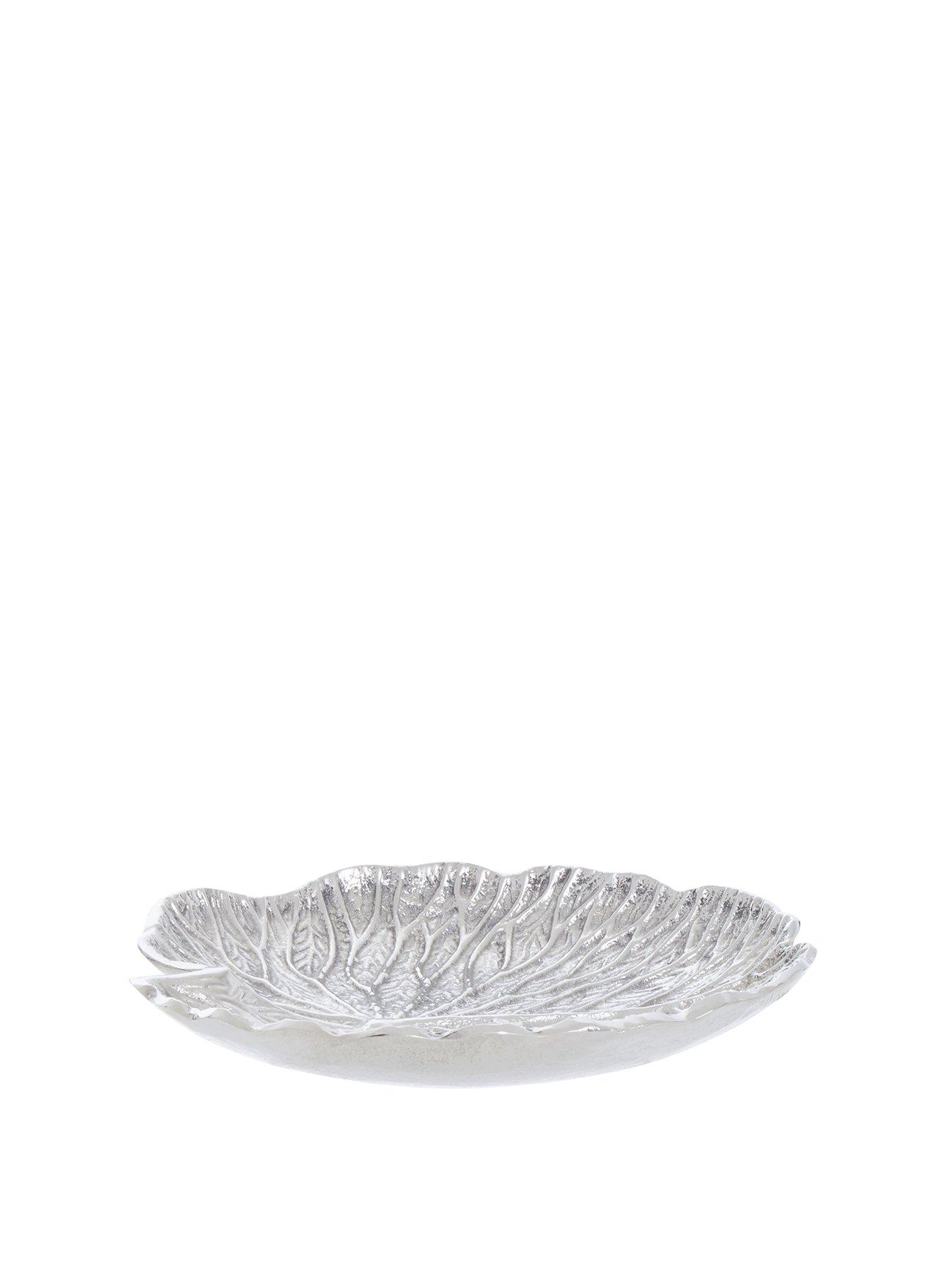 Interiors By Premier Salma Small Silver Finish Lotus Leaf Plate.