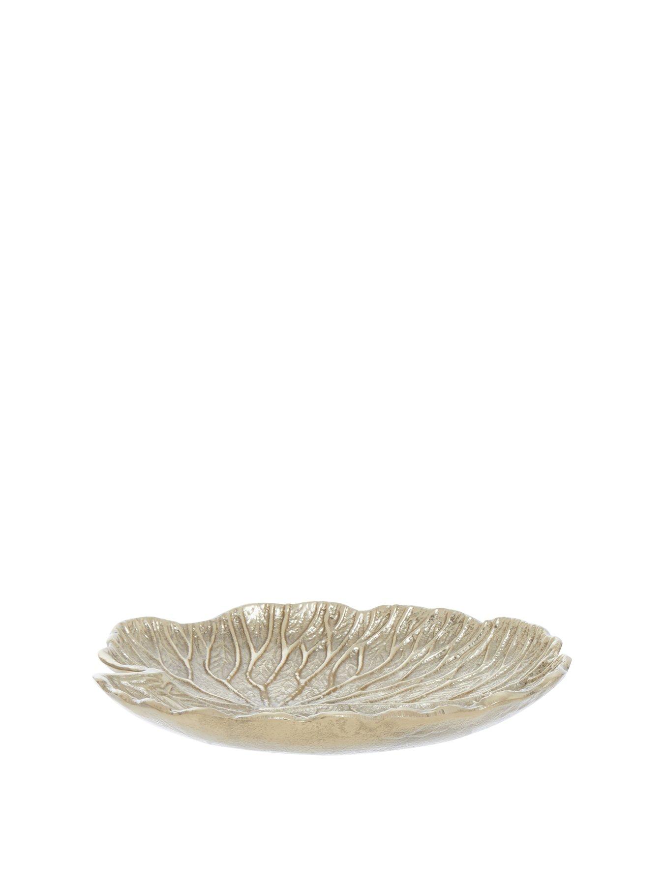Interiors By Premier Salma Small Gold Finish Lotus Leaf Plate.