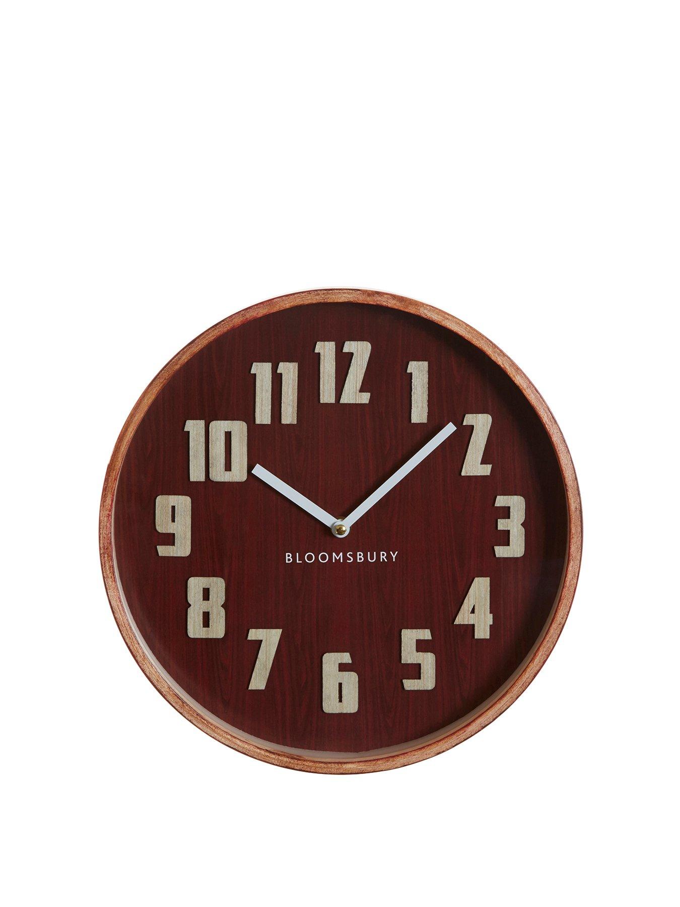 Interiors By Premier Vitus Red Grain Large Wall Clock