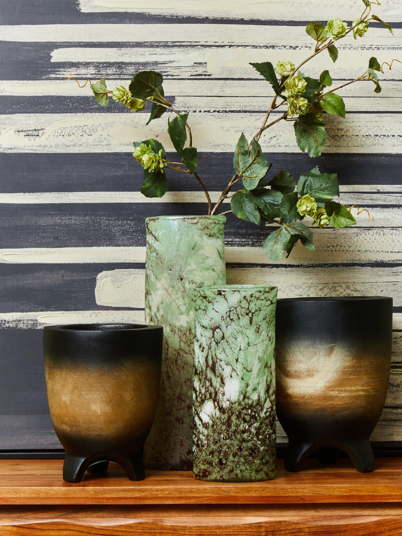 Interiors By Premier Arlo Small Wooden Black Ombre Planter