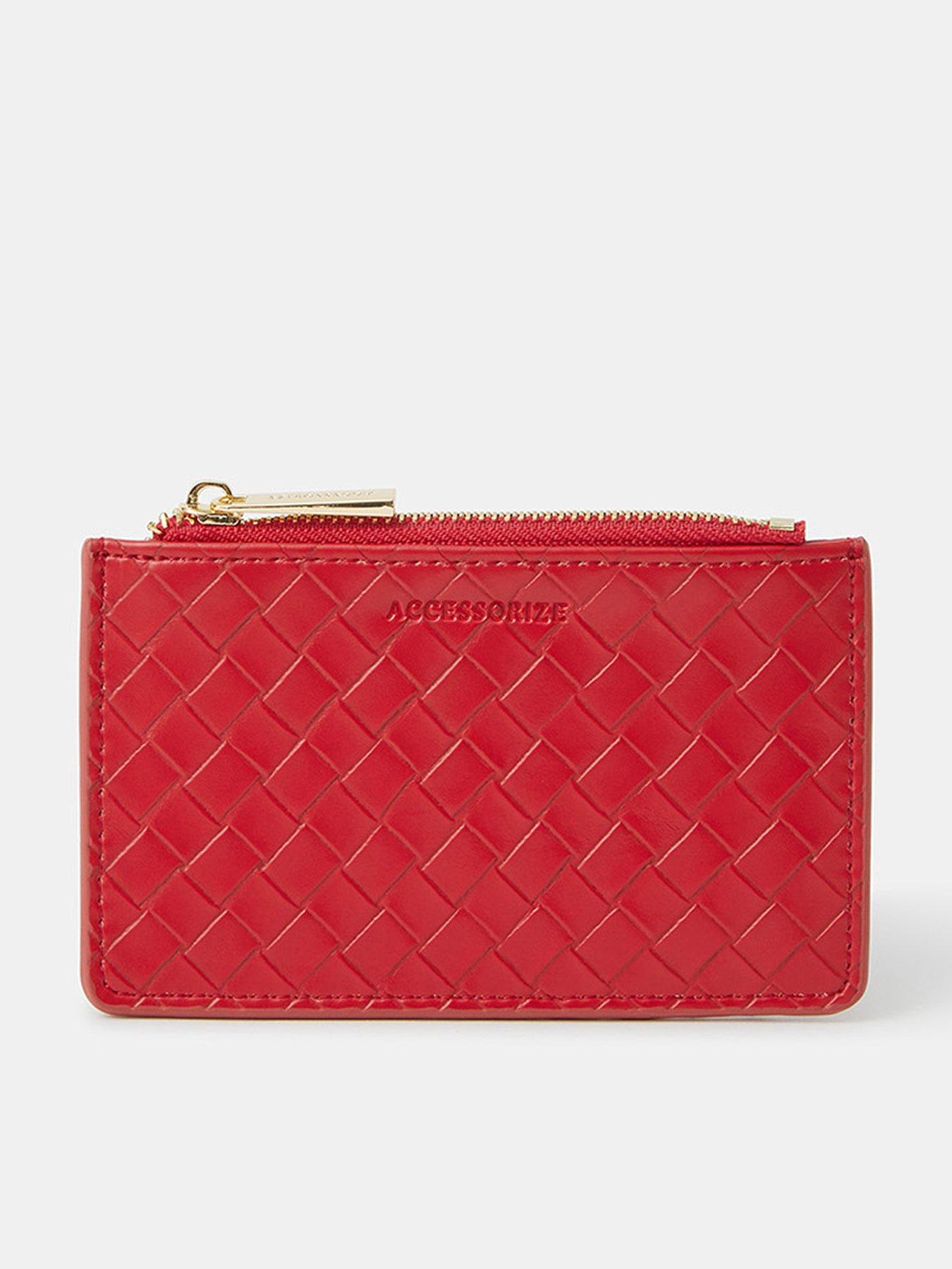 Accessorize Woven Card Holder - Red