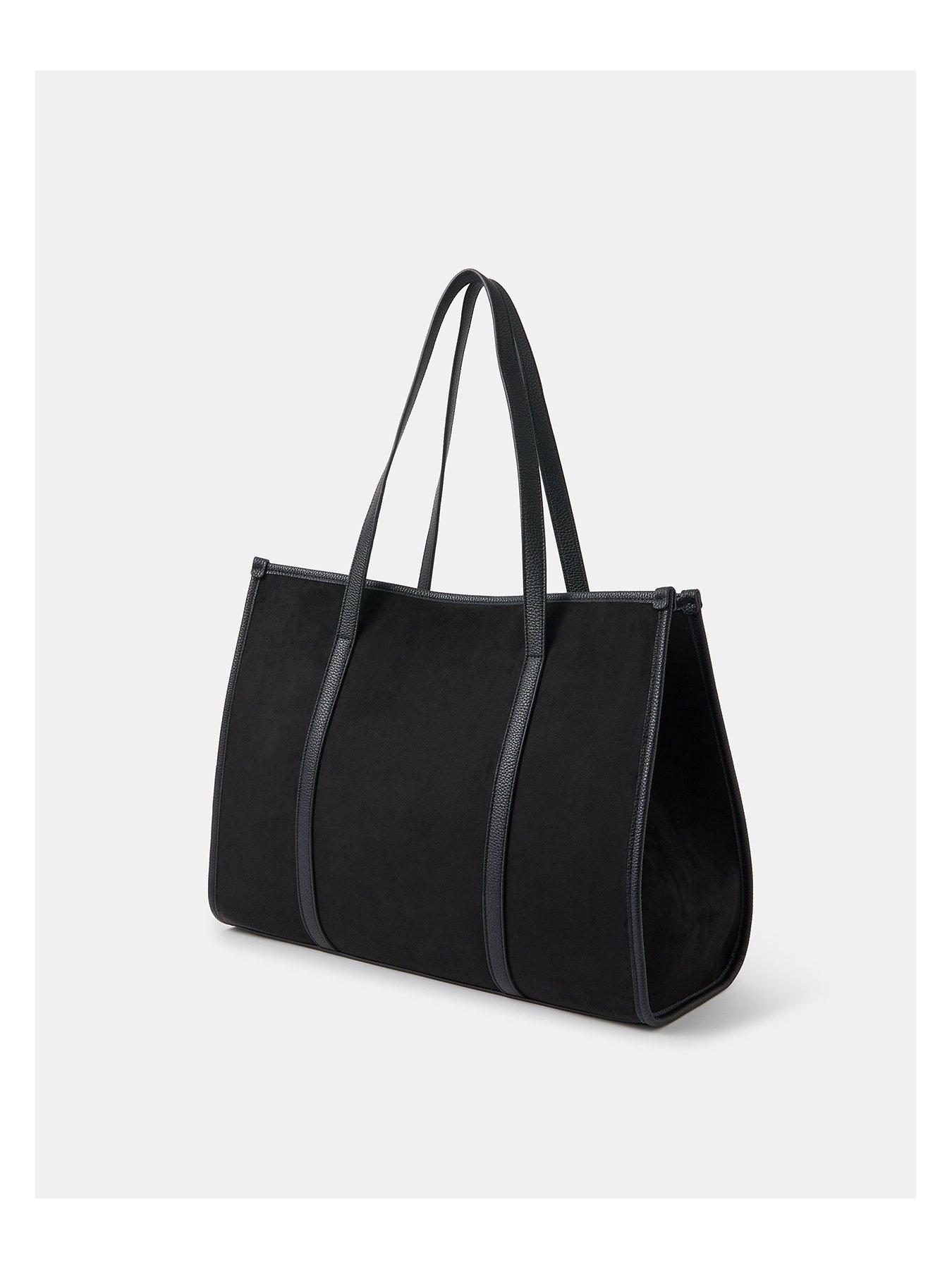Image 2 of 5 of Accessorize Buckle Strap Suedette Shoulder Bag - Black
