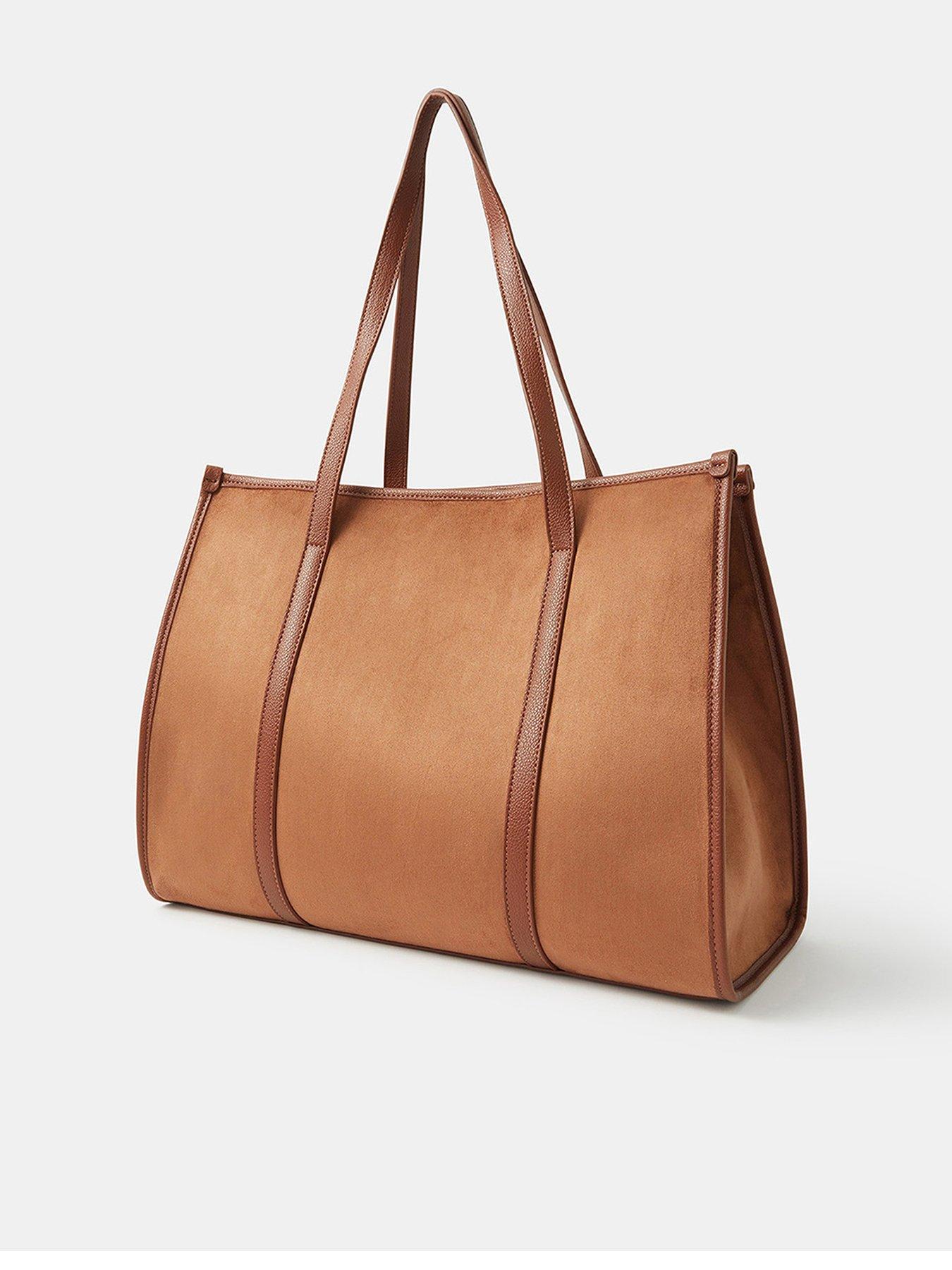Image 3 of 5 of Accessorize Buckle Strap Suedette Shoulder Bag - Brown