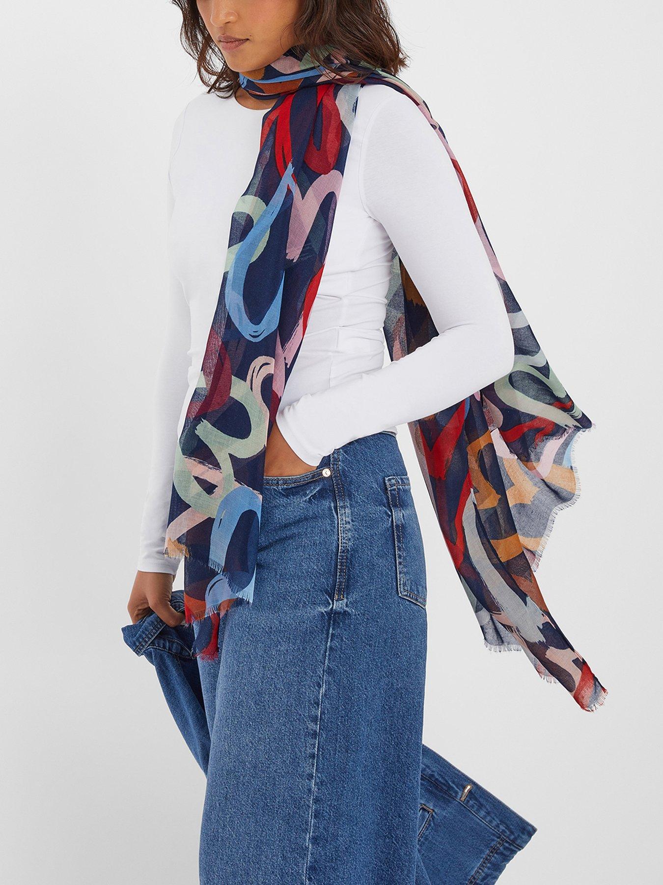 Image 2 of 3 of Accessorize Lightweight Heart Print Scarf - Multi