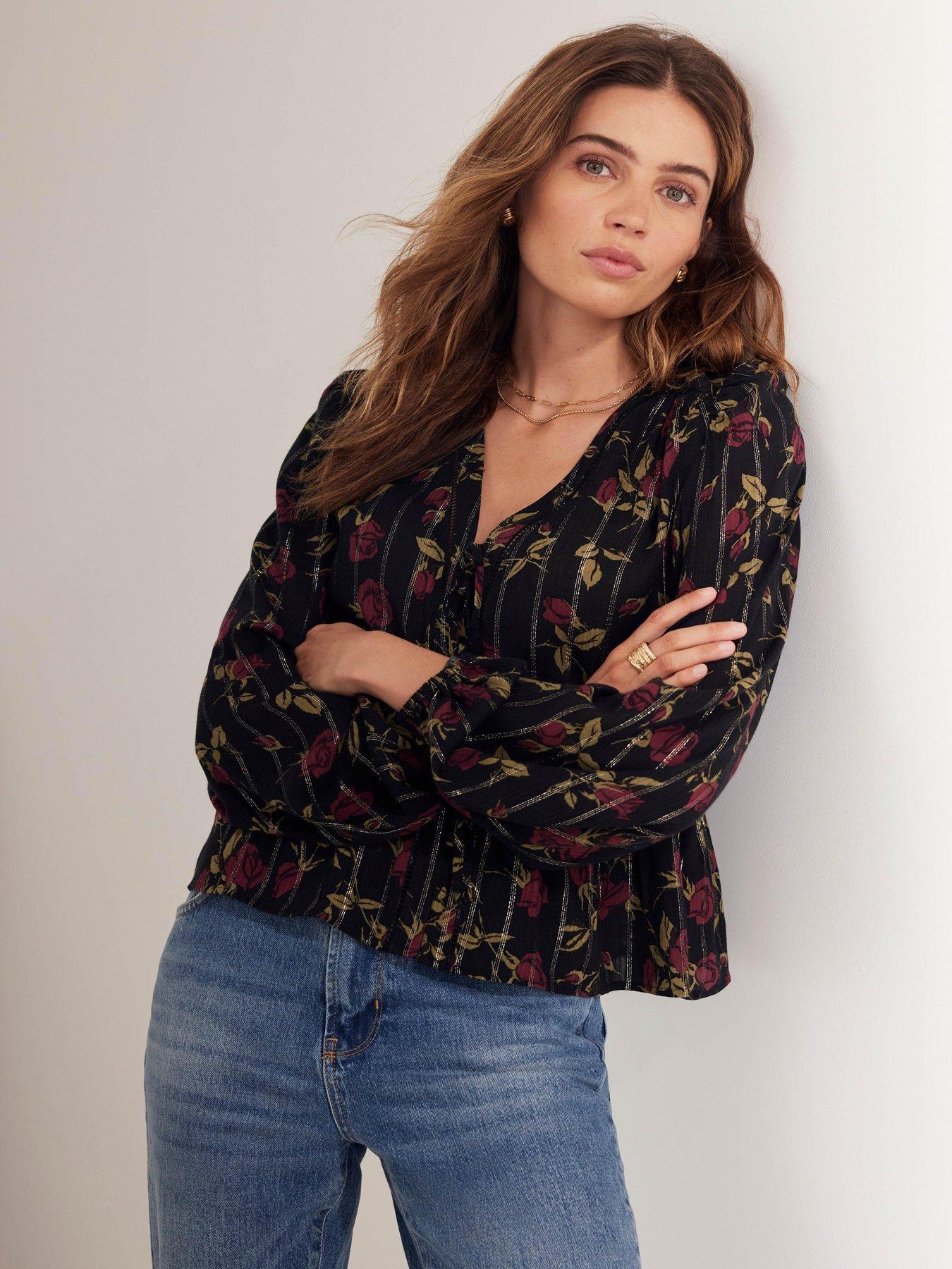 mint-velvet-rose-print-tie-front-top-red