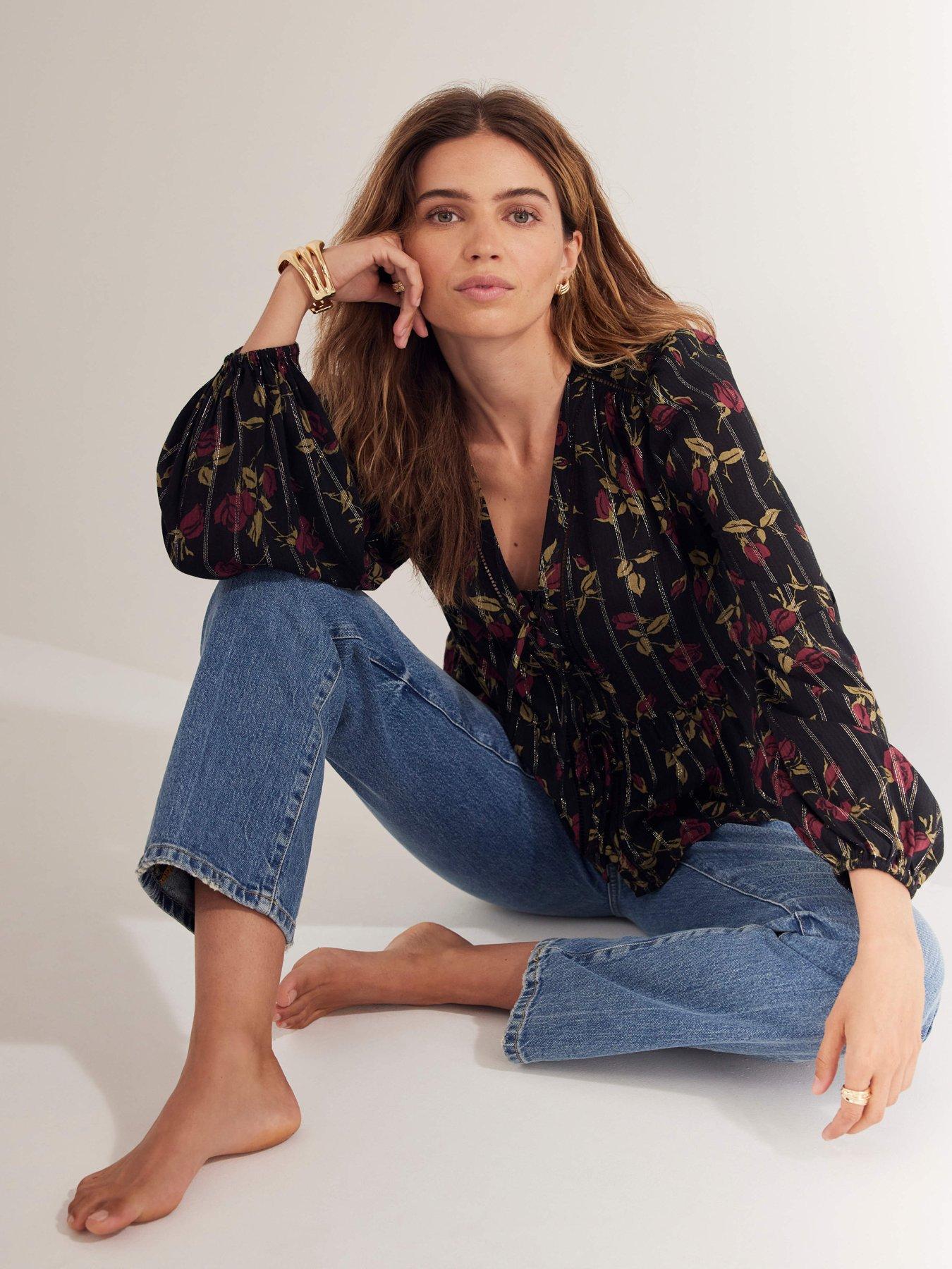 mint-velvet-rose-print-tie-front-top-redback