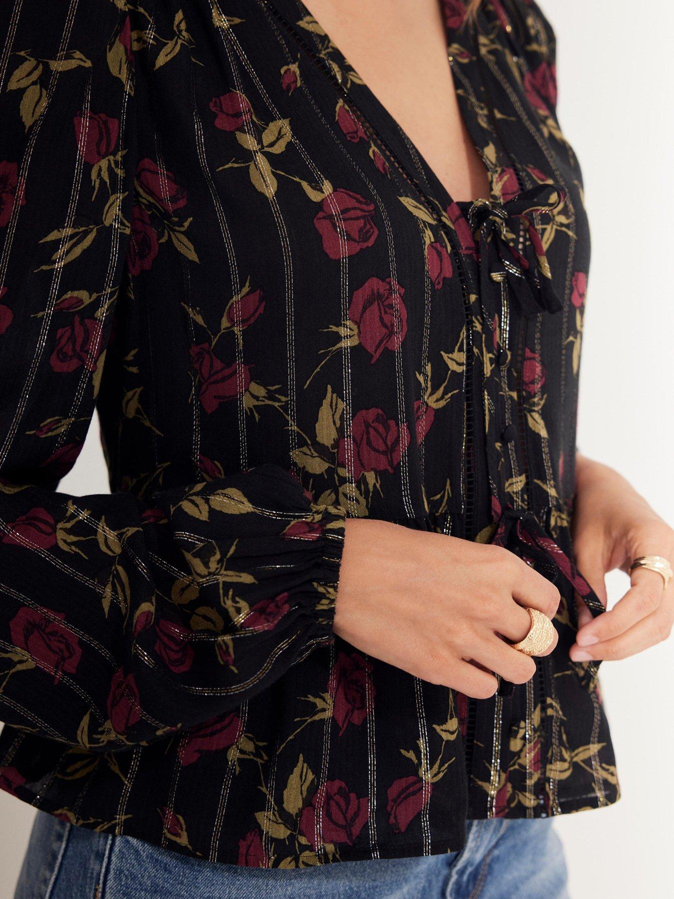 mint-velvet-rose-print-tie-front-top-redoutfit