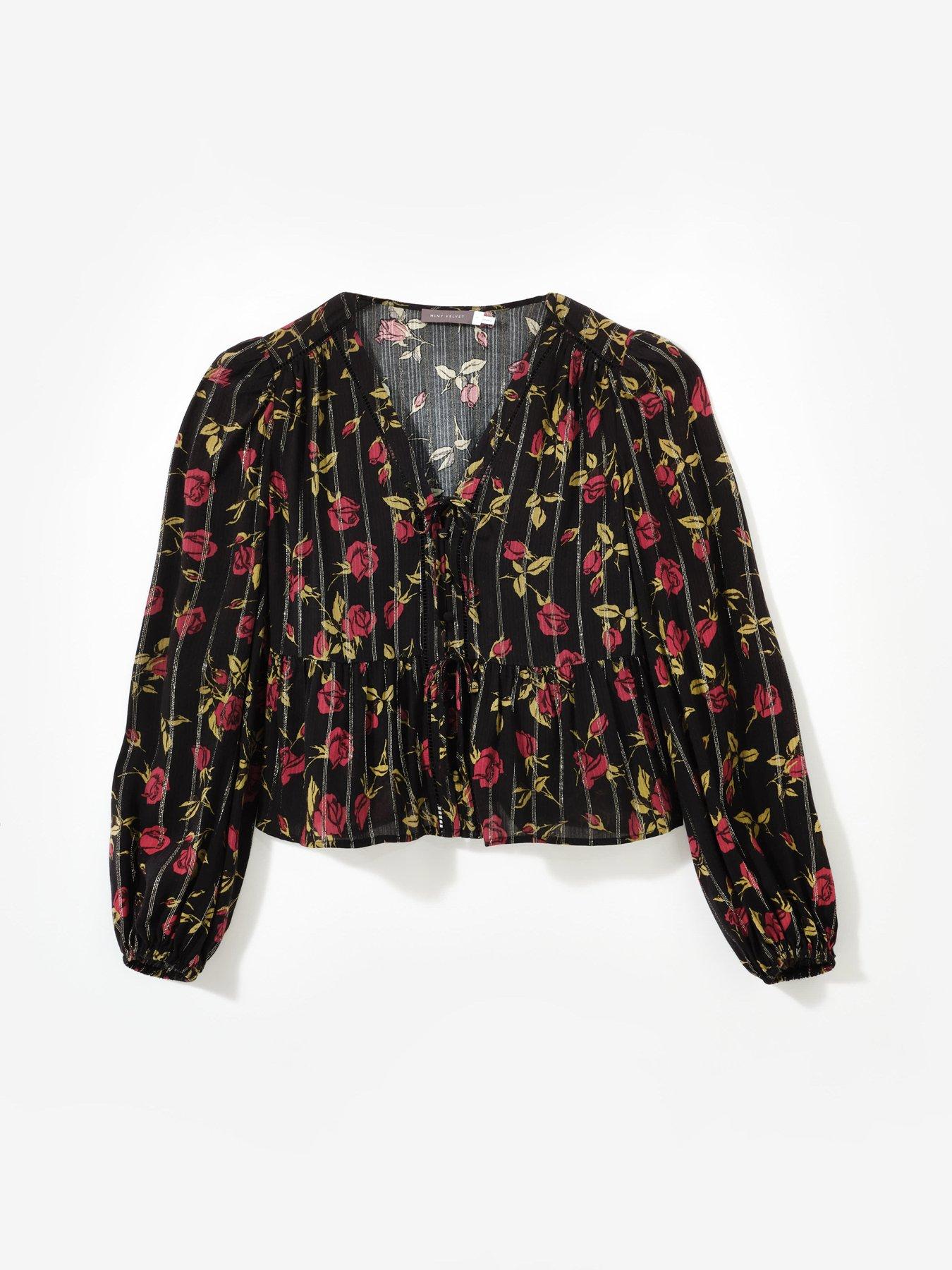mint-velvet-rose-print-tie-front-top-reddetail