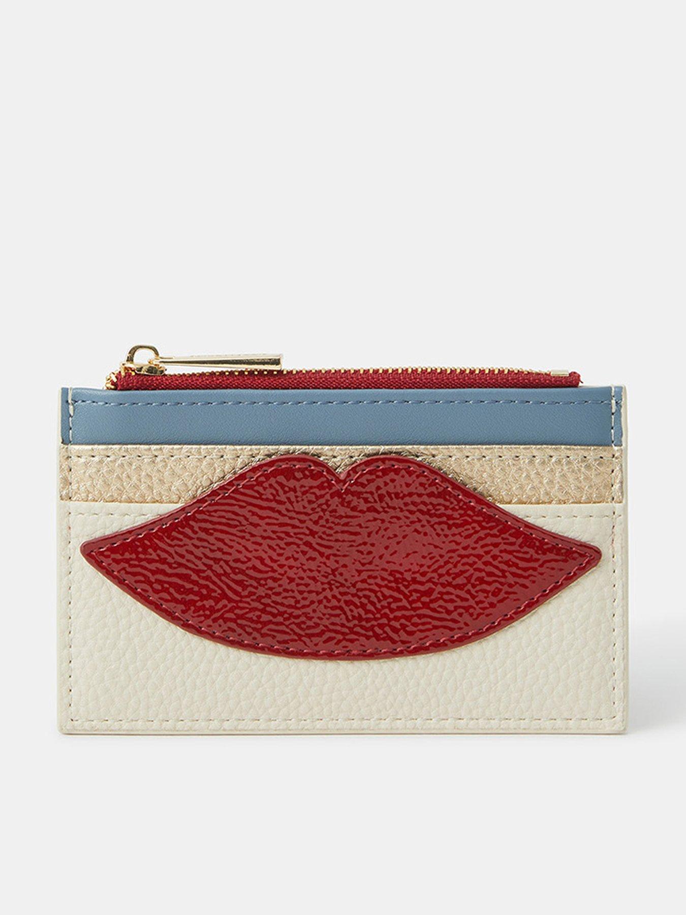 Accessorize Lips Colourblock Card Holder - Red