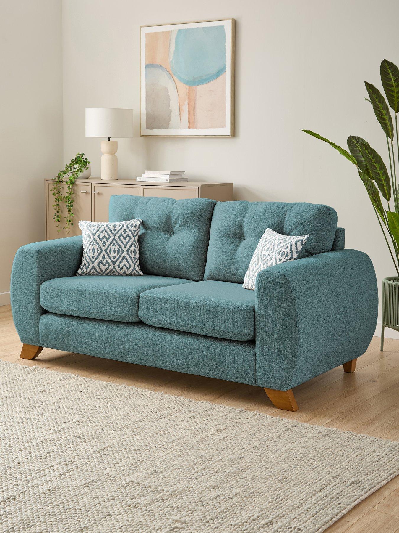 Very Home Prent Fabric 2 Seater Sofa - Teal - Made to order in the UK