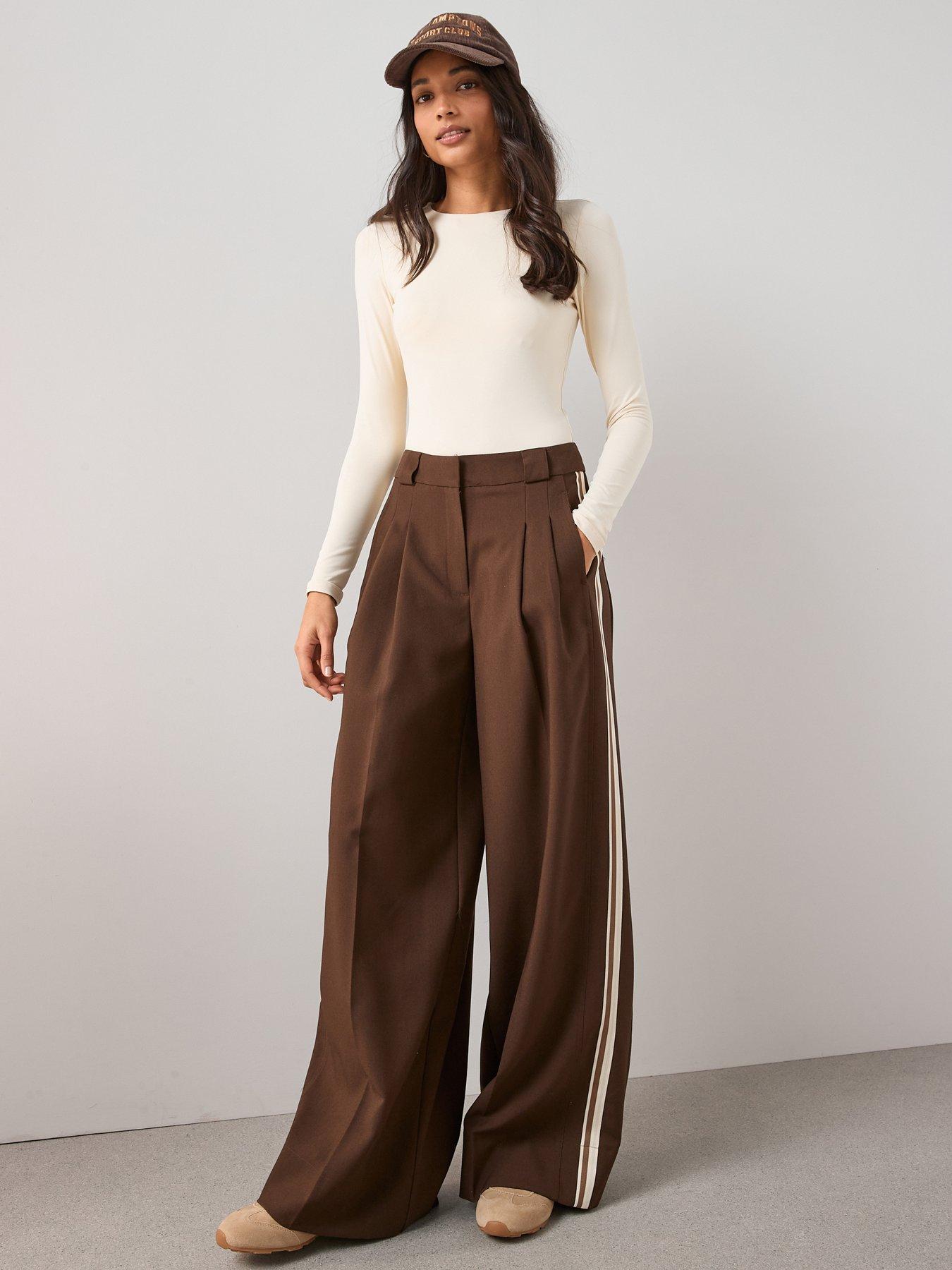 the-very-collection-side-stripe-smart-track-pant-brown