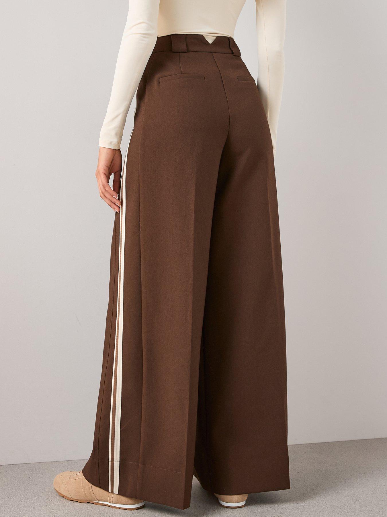 Image 2 of 7 of The Very Collection Side Stripe Smart Track Pant - Brown