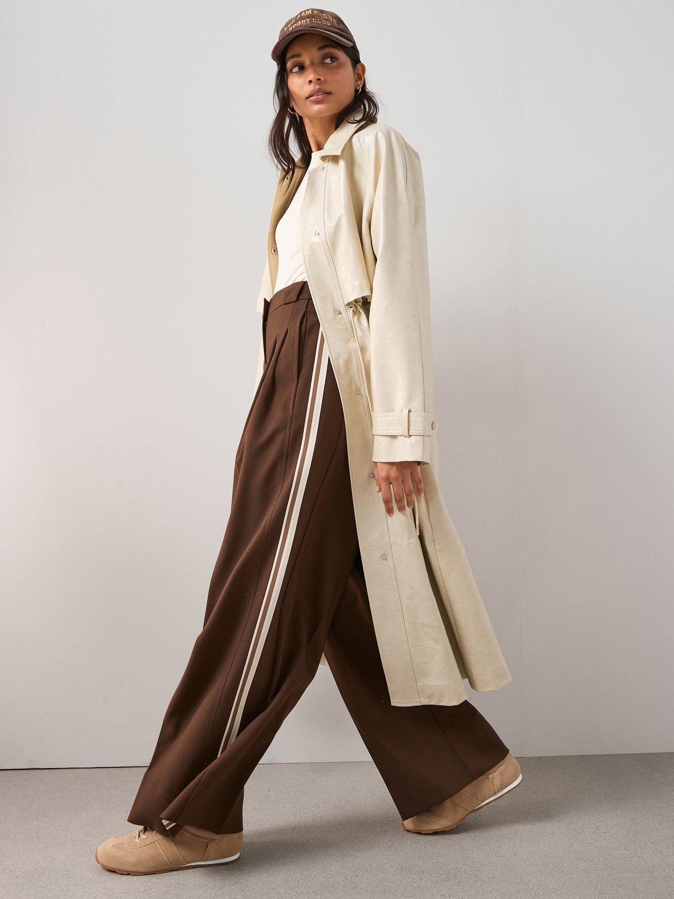 Image 4 of 7 of The Very Collection Side Stripe Smart Track Pant - Brown