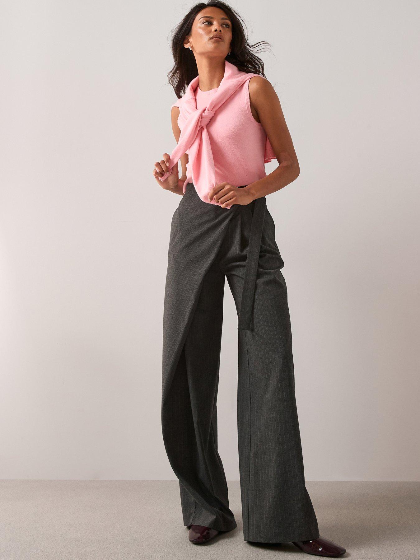 the-very-collection-pinstripe-wrap-front-trouser-grey
