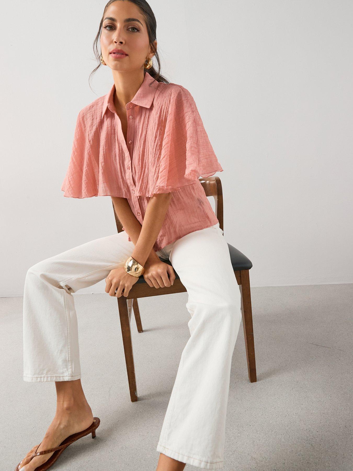 the-very-collection-textured-sheer-cape-blouse-pinkfront