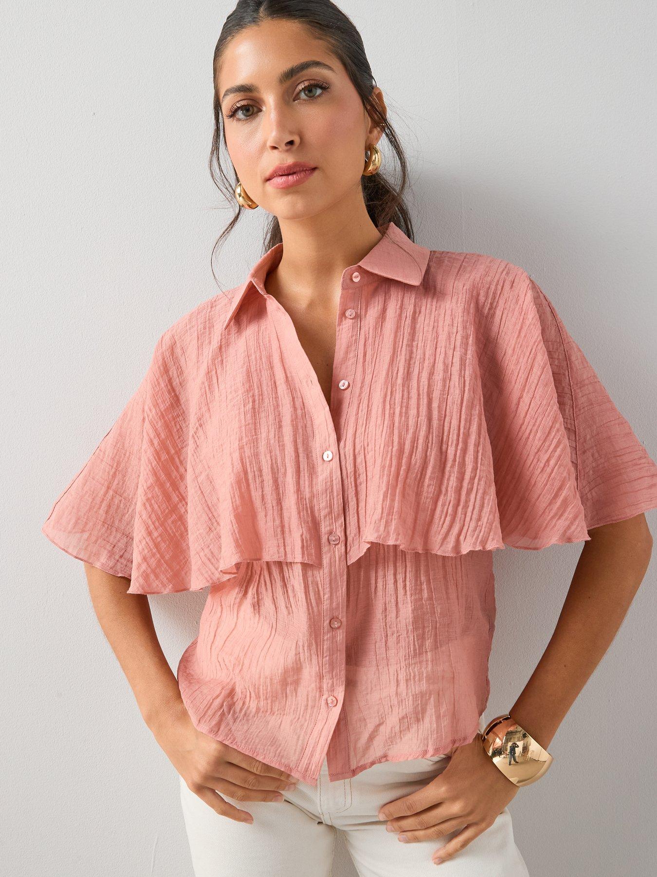 the-very-collection-textured-sheer-cape-blouse-pinkoutfit