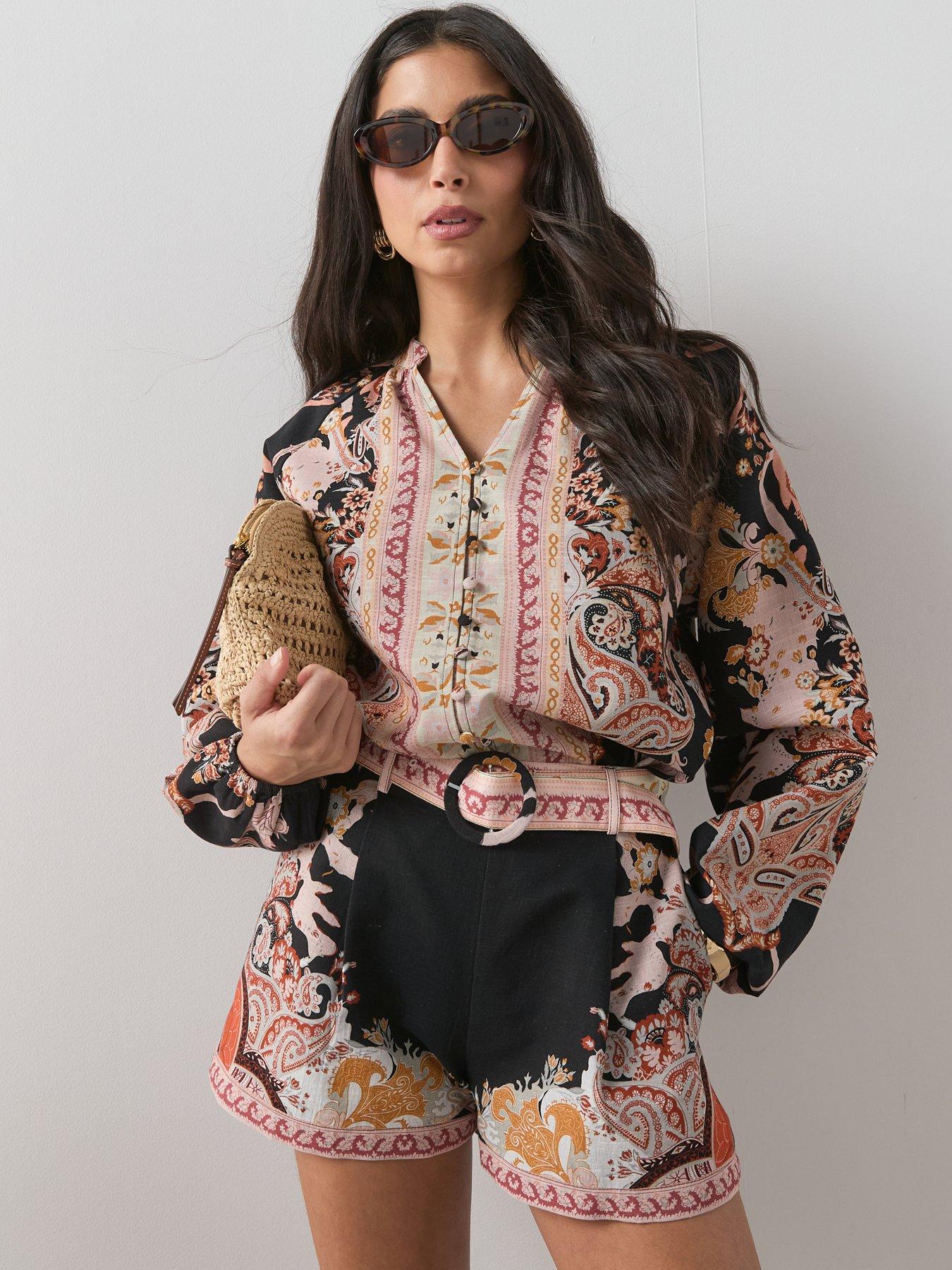 The Very Collection Belted High Waist Printed Co-Ord Short - Print ...