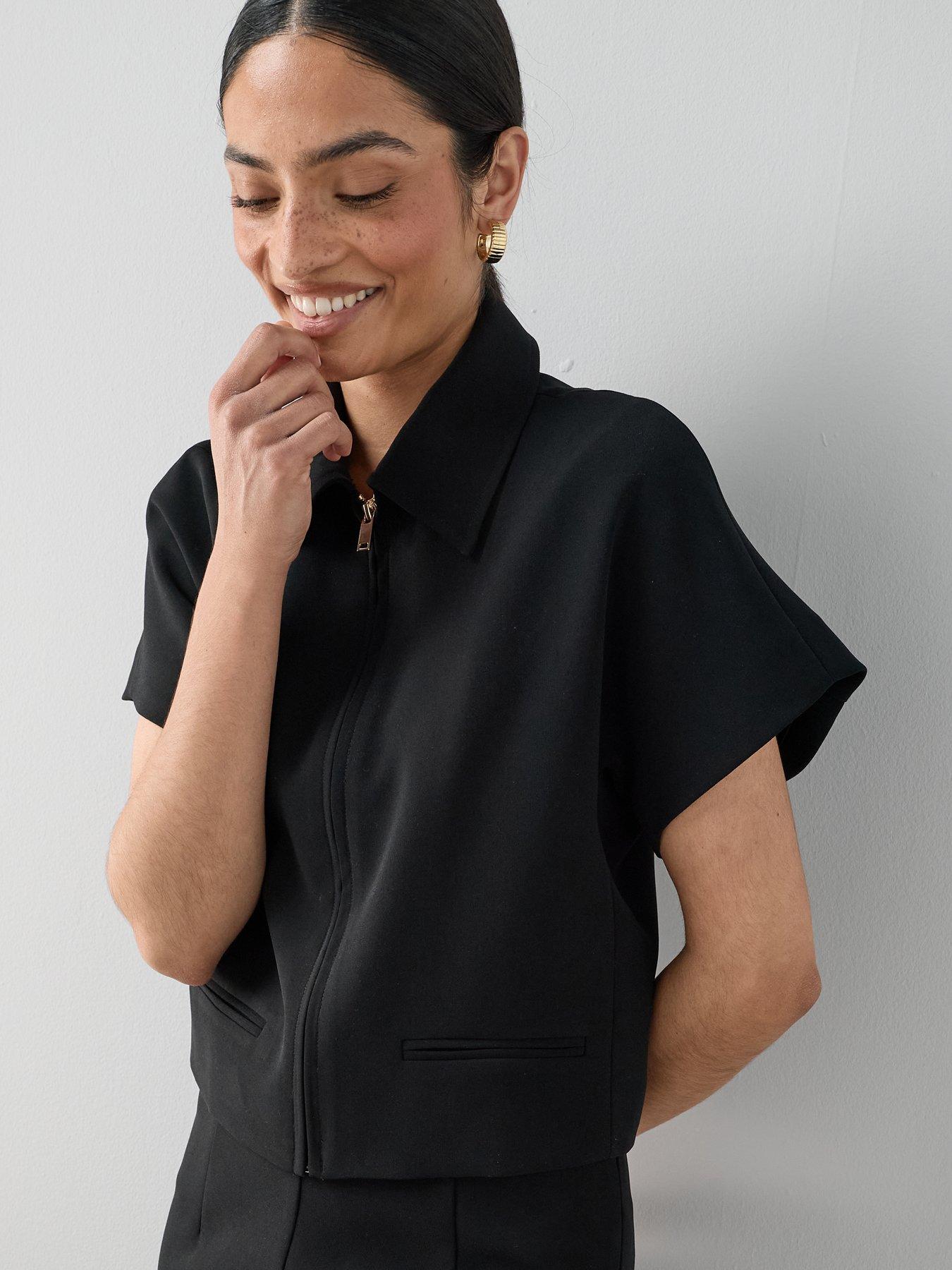 the-very-collection-cotton-twill-collared-short-sleeve-jacketoutfit