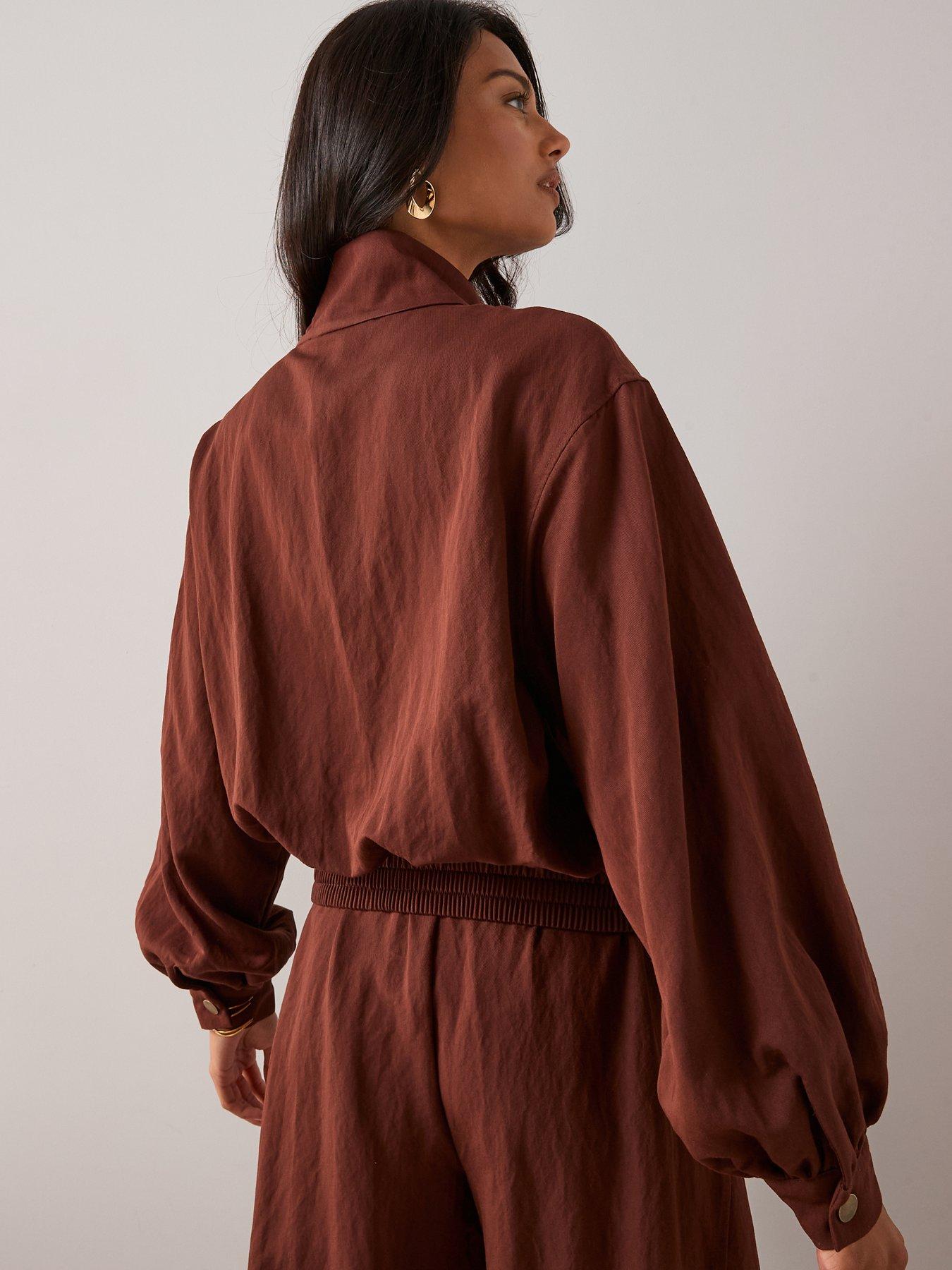 the-very-collection-funnel-neck-zip-through-jacket-brownstillFront