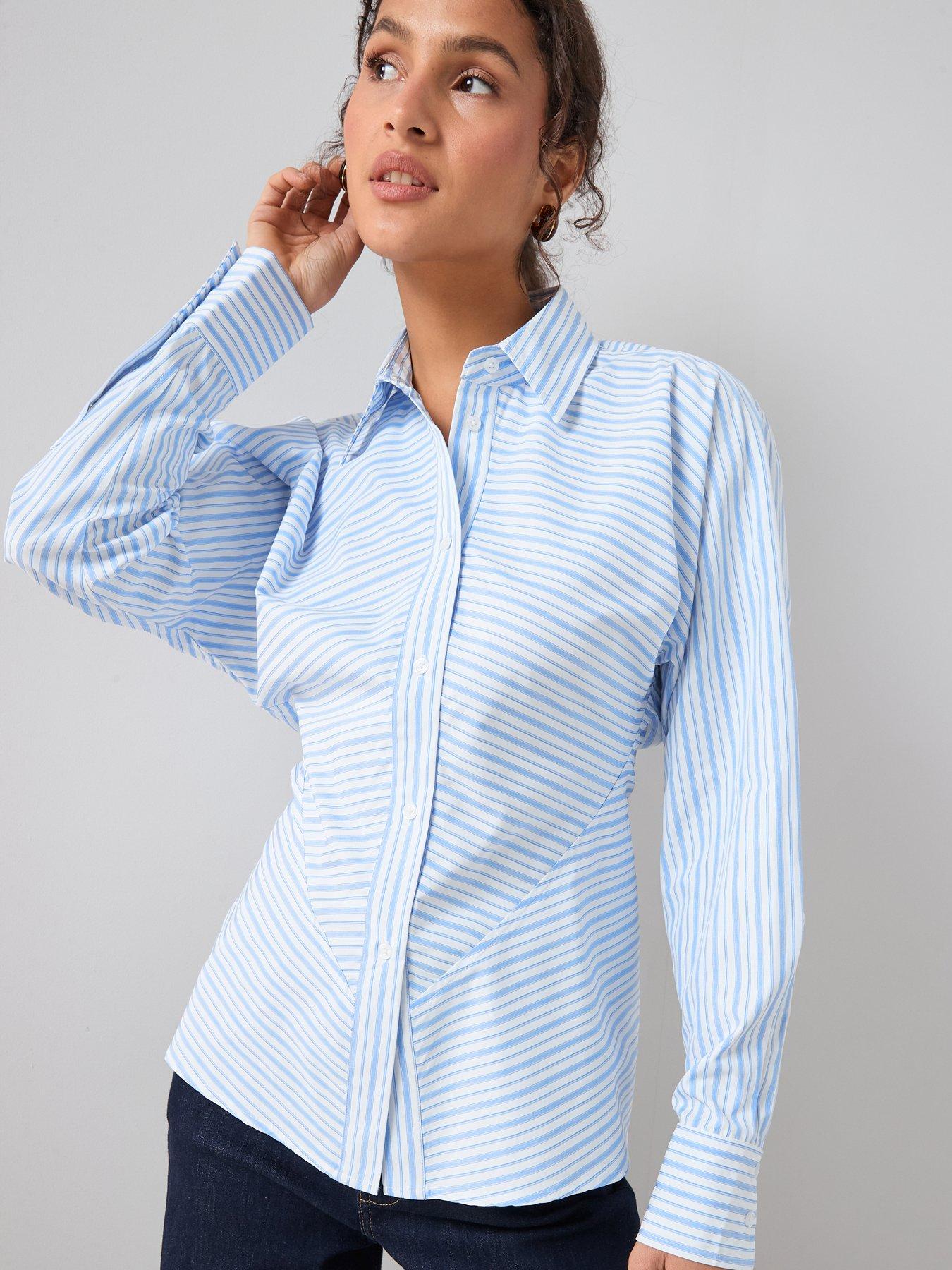 the-very-collection-asymmetric-detail-stripe-shirt-blue