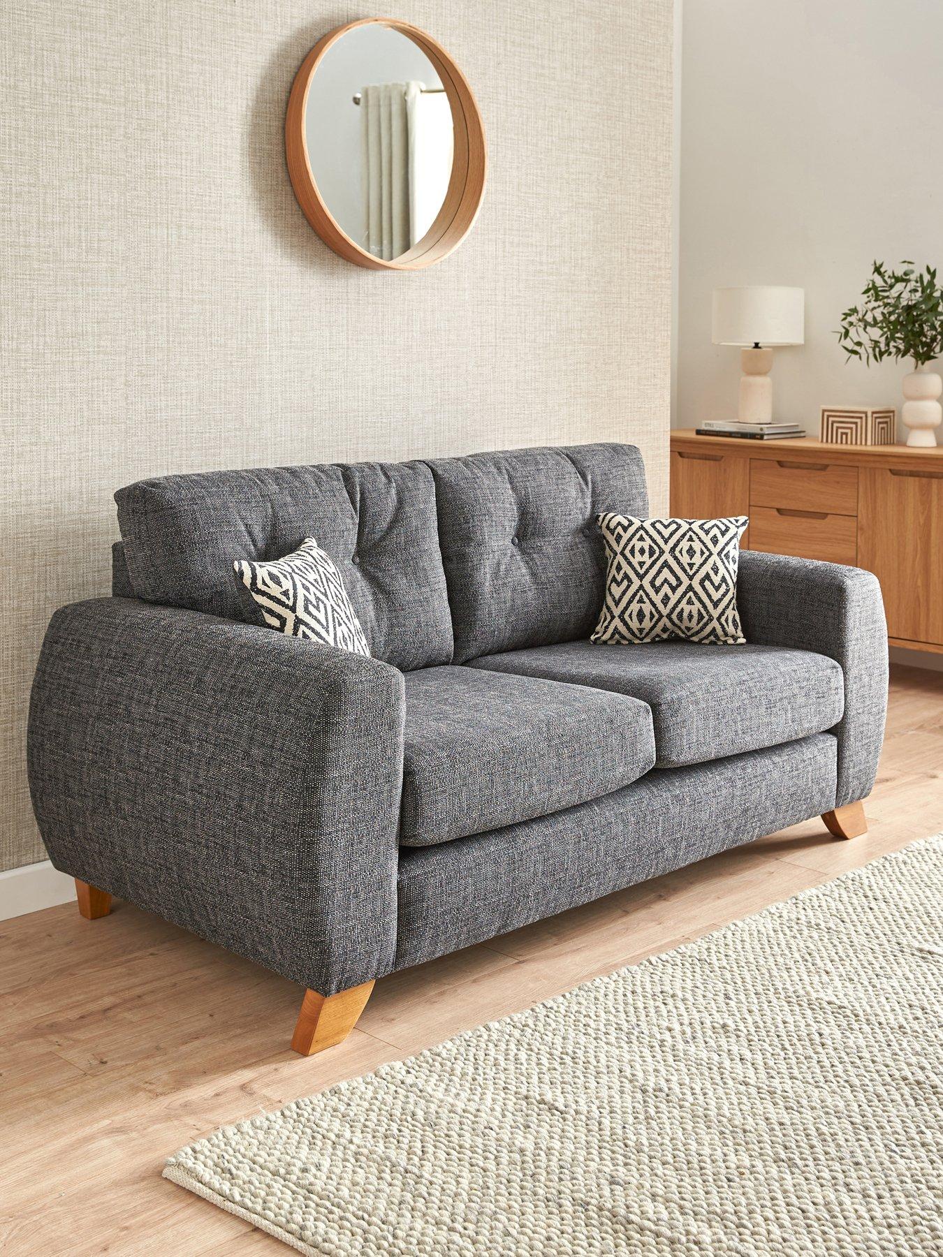 Very Home Prent Fabric 2 Seater Sofa - Grey - Made to order in the UK