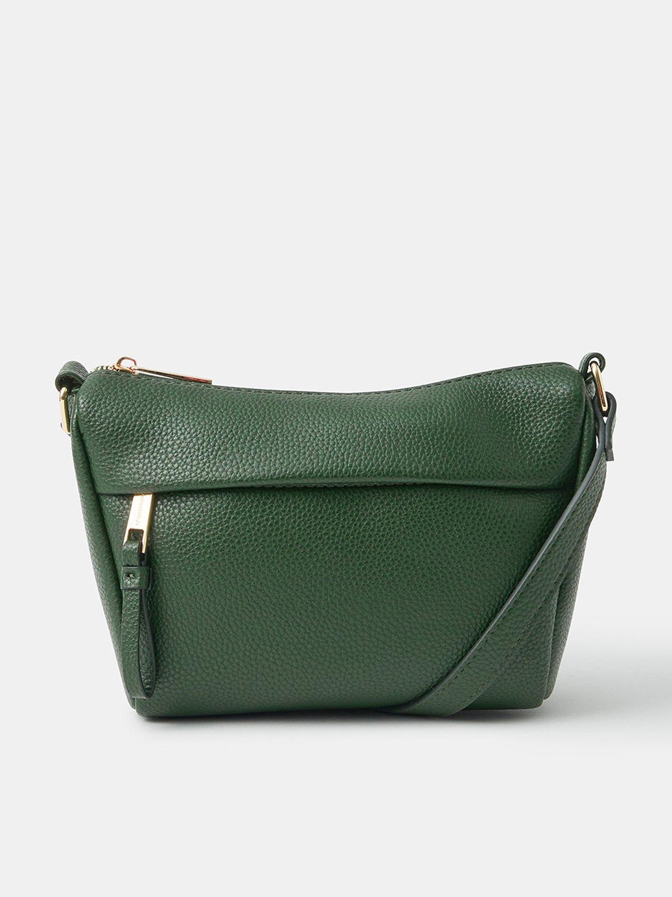 Accessorize Zip Front Crossbody Bag - Green
