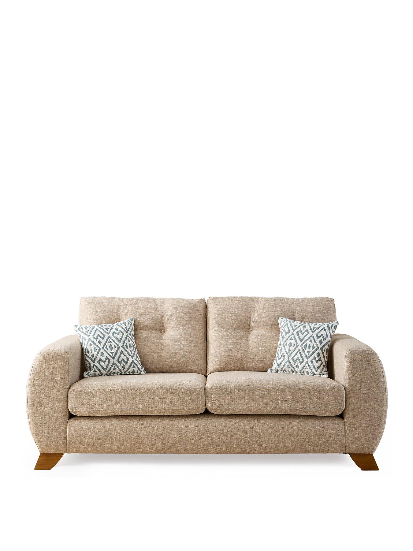 Image 2 of 7 of Very Home Prent Fabric 3 Seater Sofa - Natural&nbsp;- Made to Order in the UK
