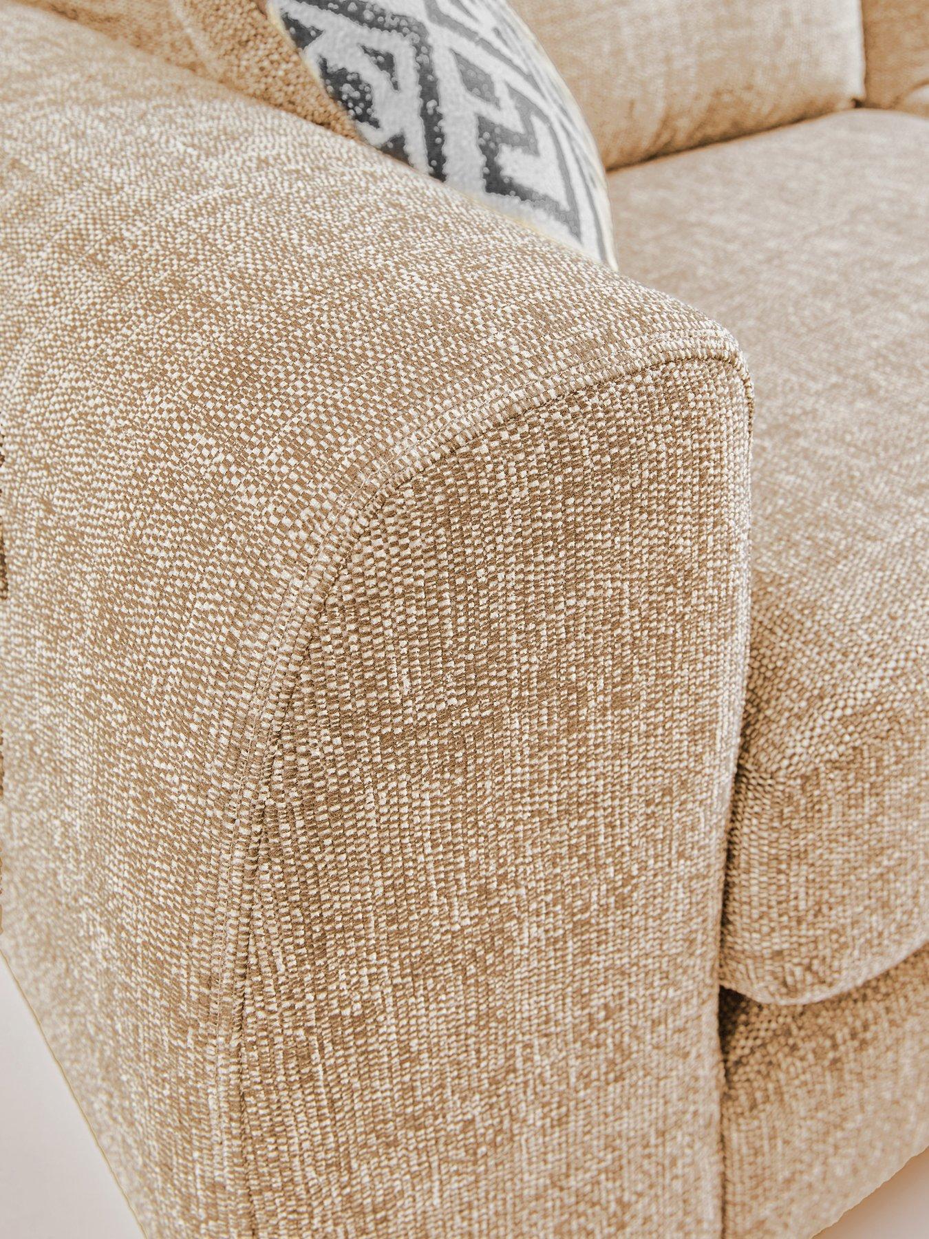 Image 5 of 7 of Very Home Prent Fabric 3 Seater Sofa - Natural&nbsp;- Made to Order in the UK