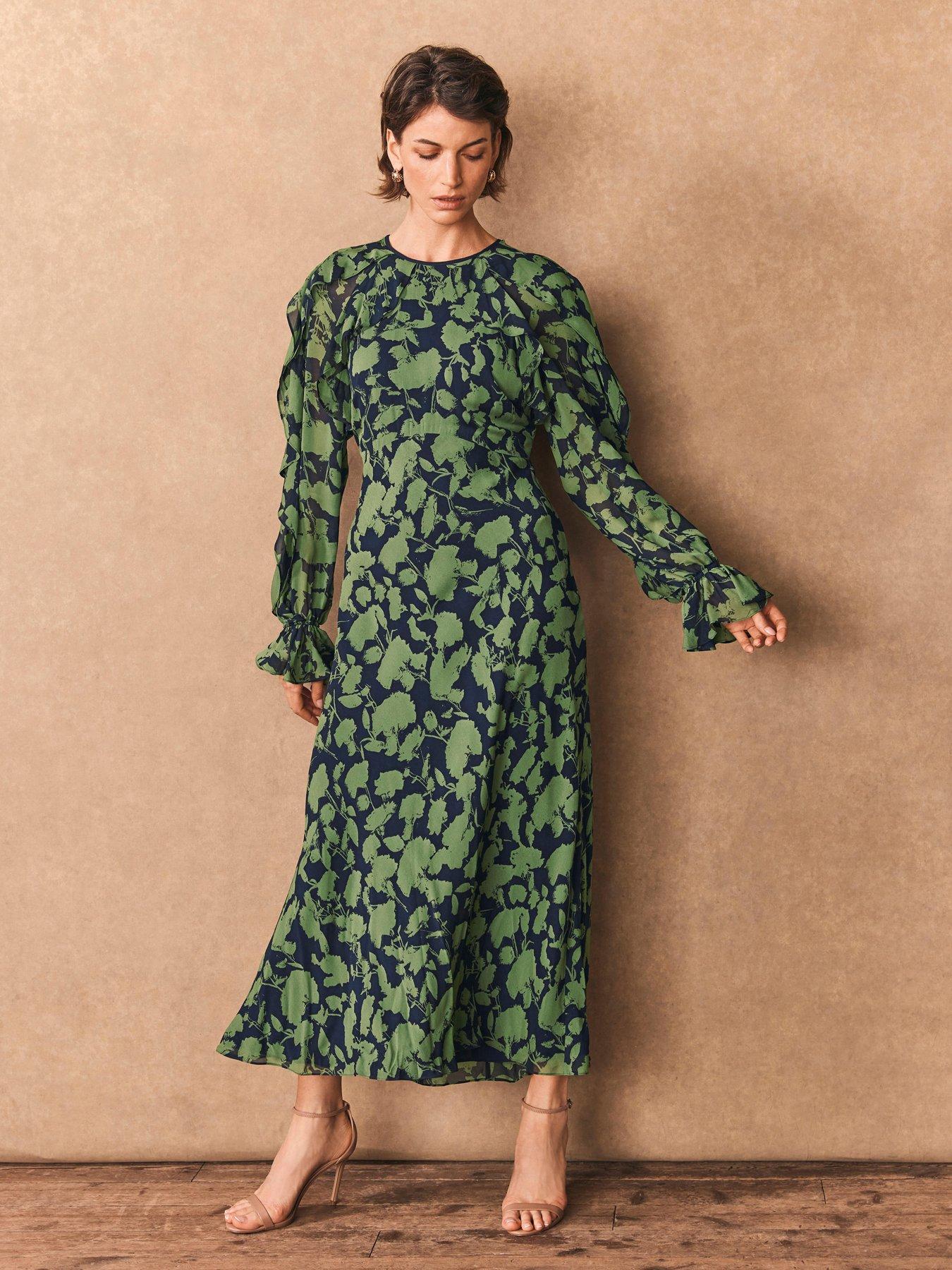 Mint Velvet Floral Print Dress - Green