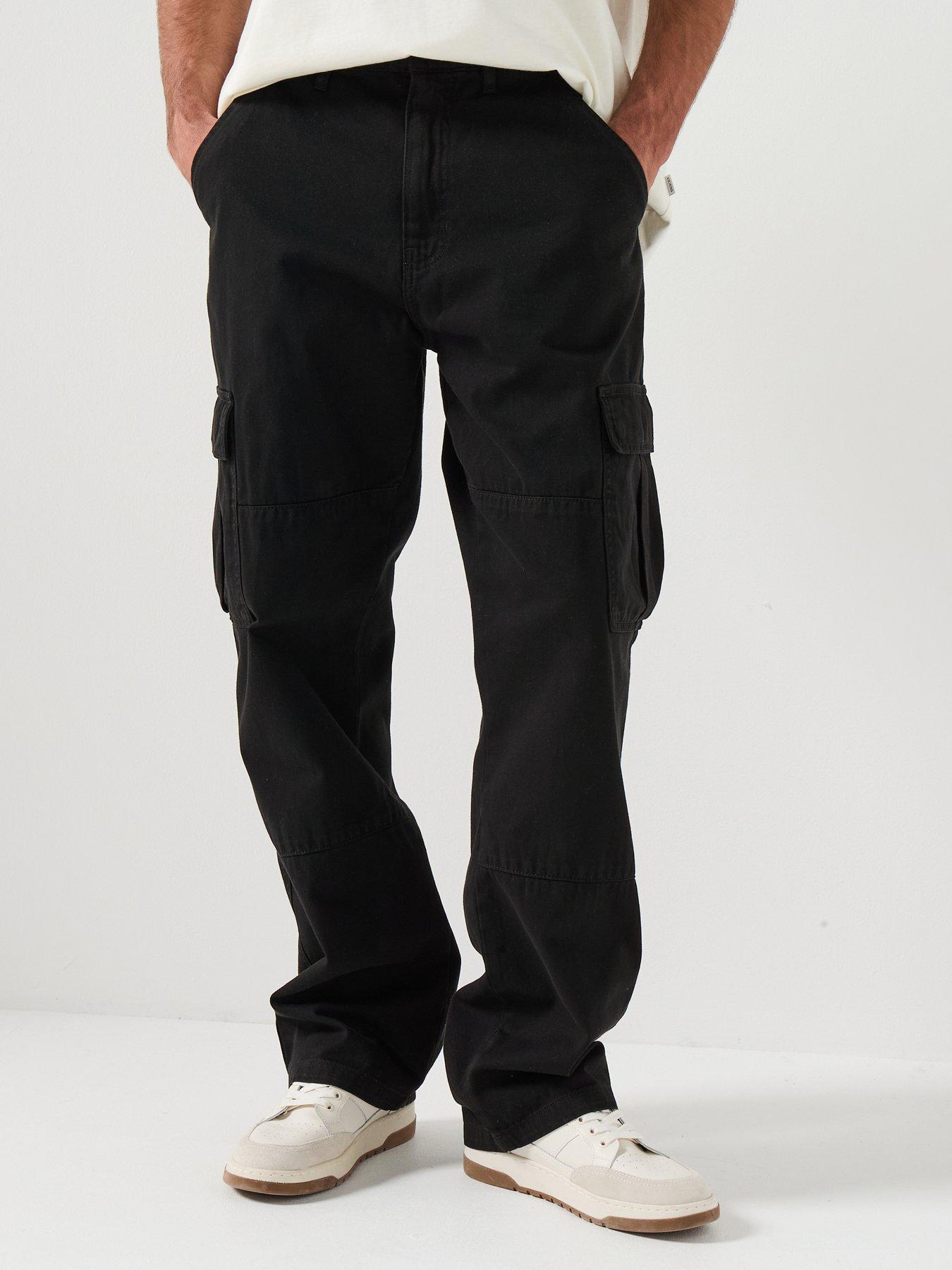 guess-jeans-regular-cargo-trousers-black