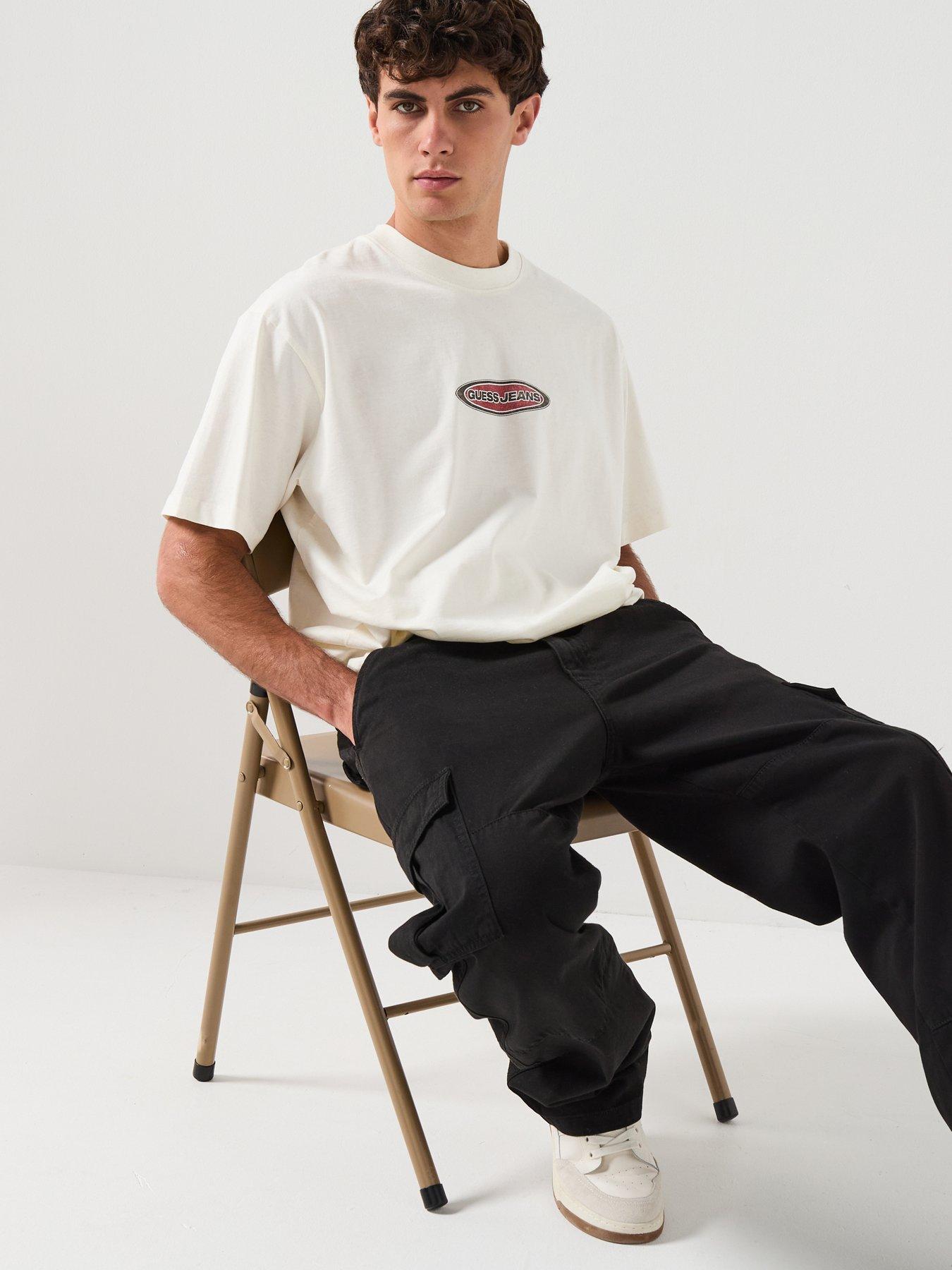 Image 4 of 5 of Guess Jeans Regular Cargo Trousers - Black